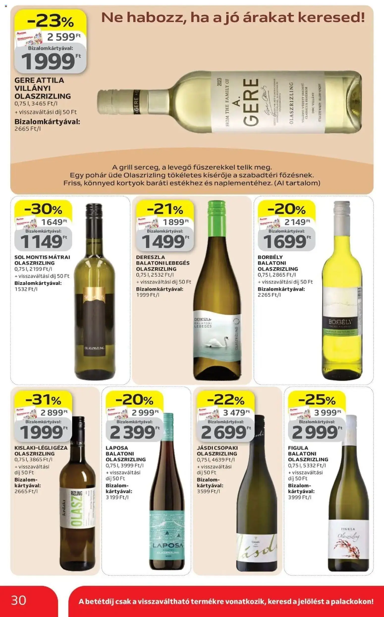 Auchan akciós ujság - amely érvényes a következő dátumtól: 16.04.2026 | Oldal: 30 | Termékek: Grill, Pohár