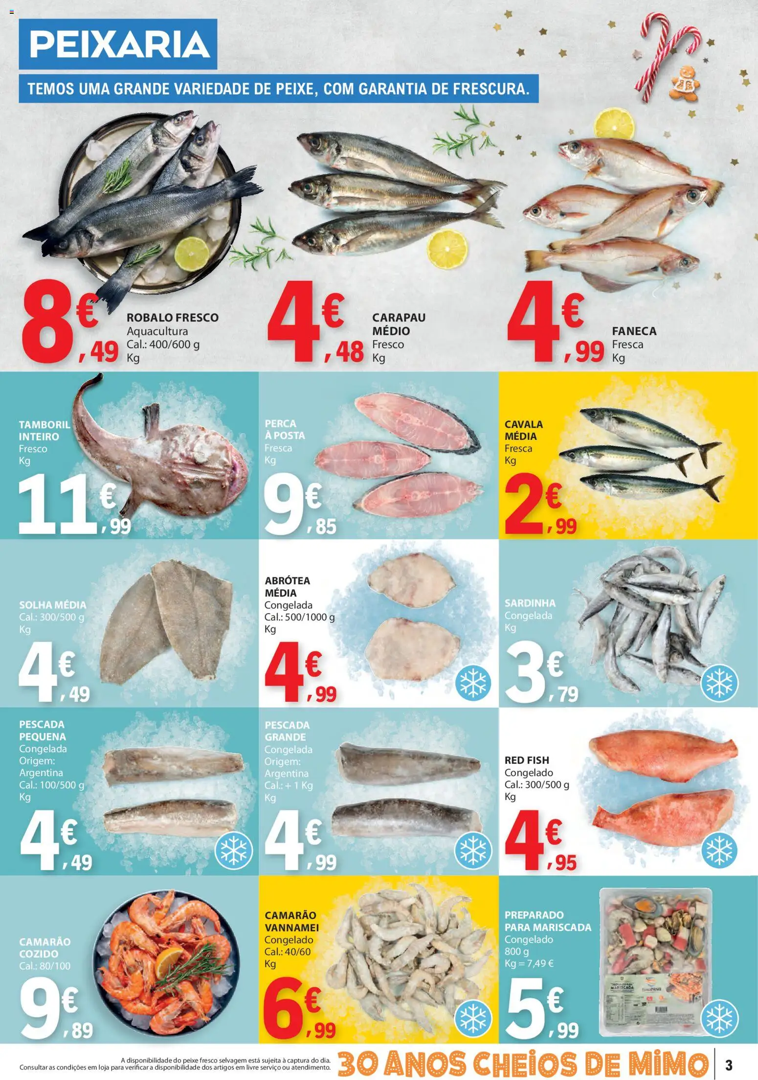 E.Leclerc folheto │ válido de 06.11.2025 | Página: 3 | Produtos: Pescada, Camarão, Tamboril, Peixe