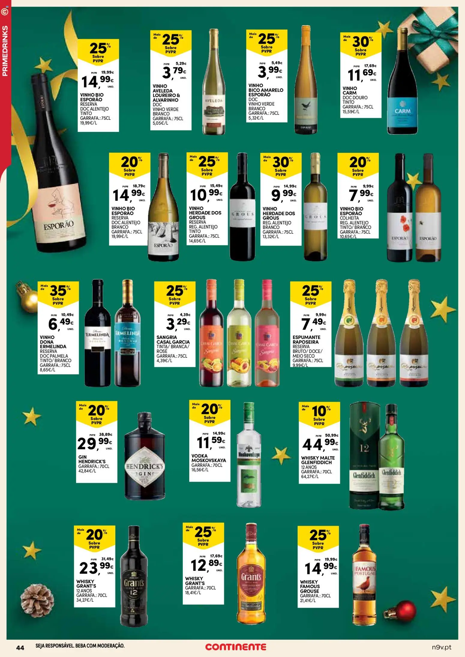 Continente - Açores: Natal │ válido de 11.12.2025 | Página: 44 | Produtos: Espumante, Vinho, Gin, Vodka