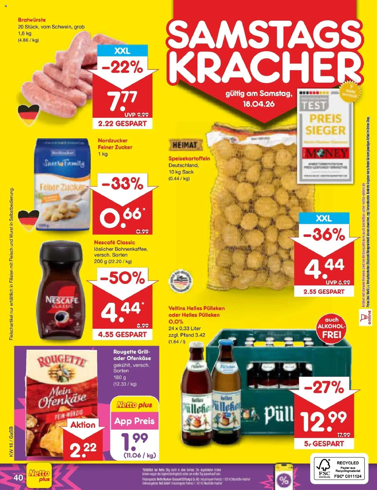 Netto Marken-Discount Prospekt Bremen-Lesum	 – gültig ab 13.04.2026 | Seite: 58 | Produkte: Grill, Nescafe classic, Fleisch, Veltins