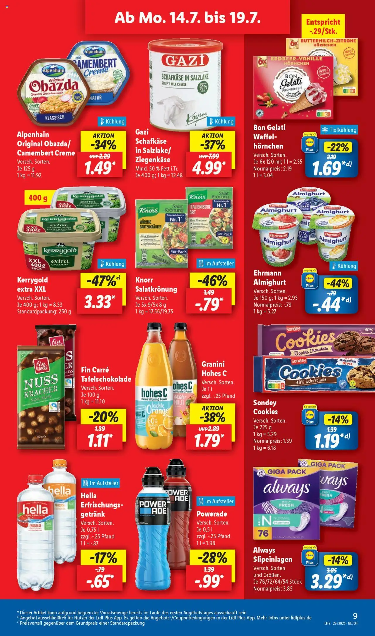 Lidl Prospekt Grimma - gültig ab dem 14.07.2025 | Seite: 11 | Produkte: Ziegenkäse, Knorr, Hella, Pfirsich