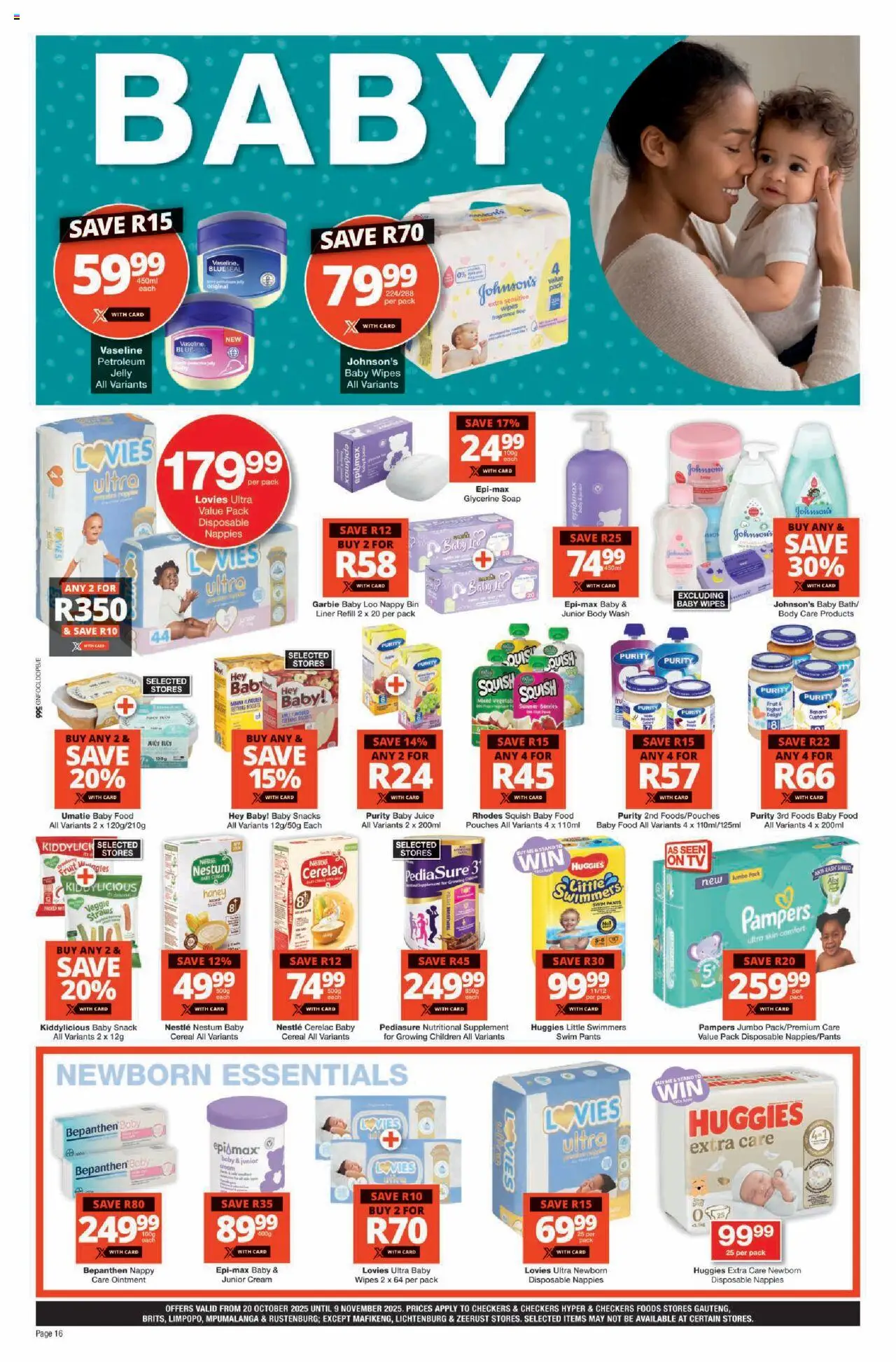 New Checkers catalogue – valid from 20.10.2025 | Page: 16 | Products: Yoghurt, Snacks, Cream, Soap
