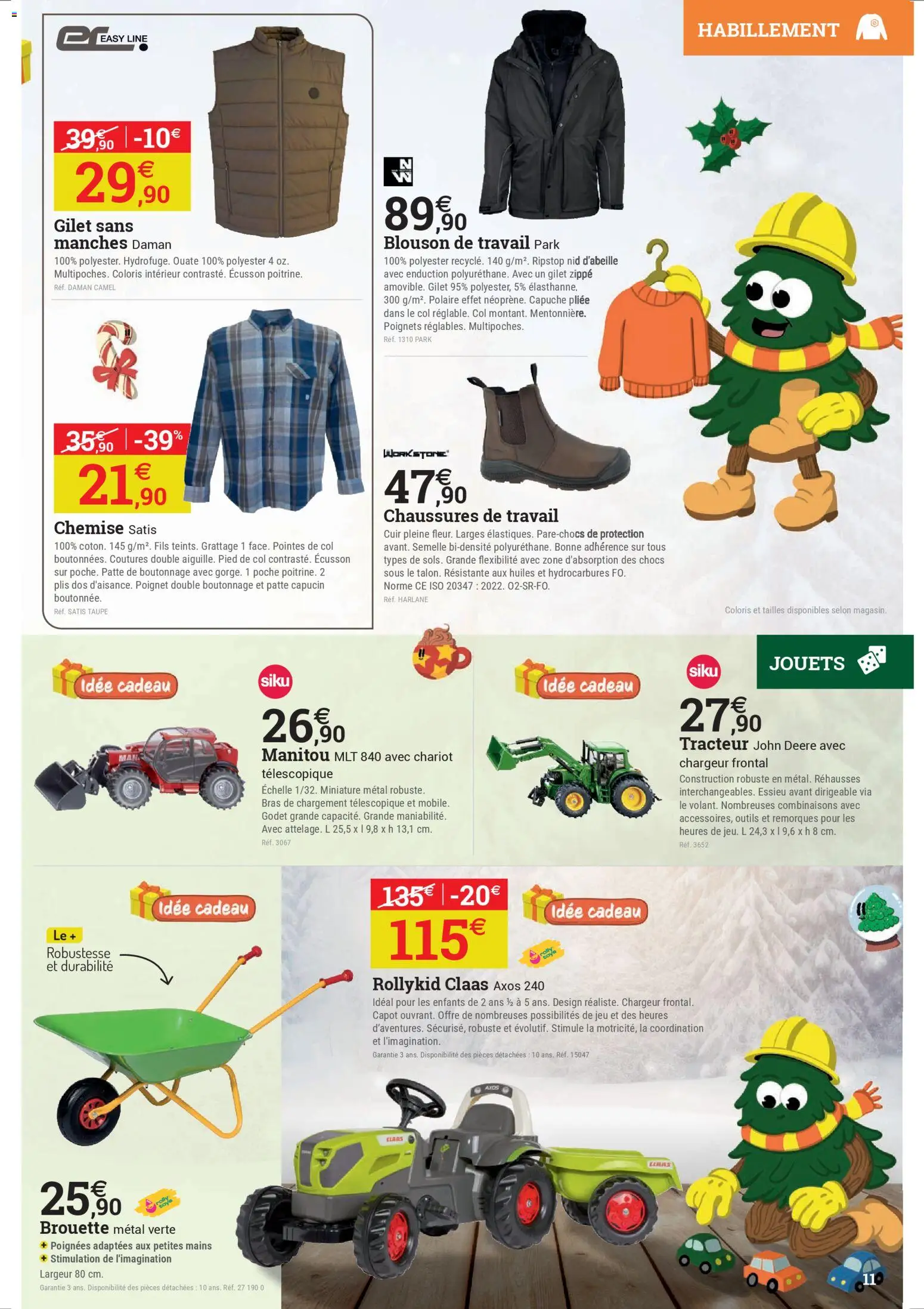 {H1} | Page: 11 | Produits: Brouette, Jouets, Chemise, Gilet