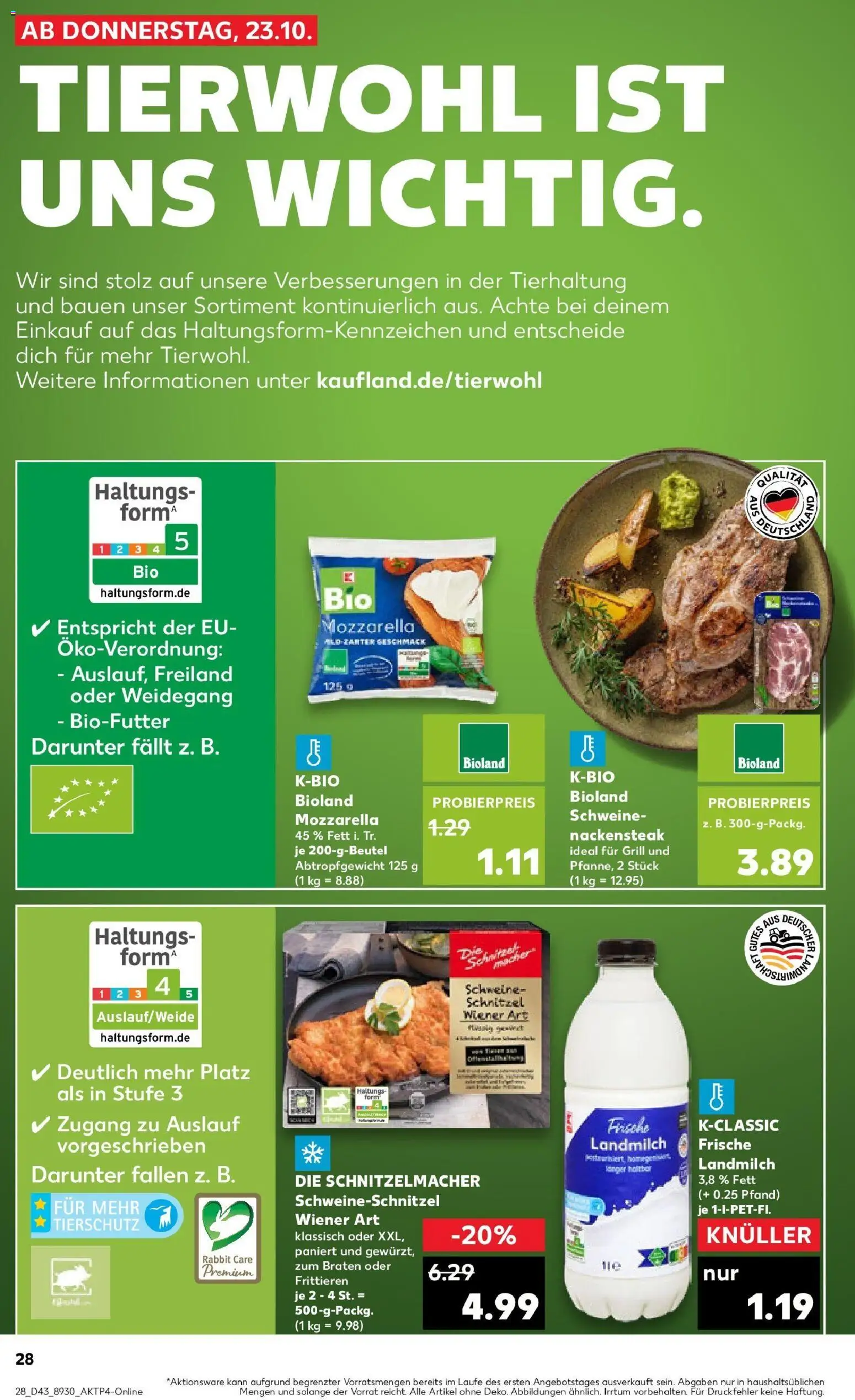 Kaufland prospekt Karlsruhe	 – gültig ab 27.10.2025 | Seite: 28 | Produkte: Grill, Mozzarella, Schnitzel, Steak