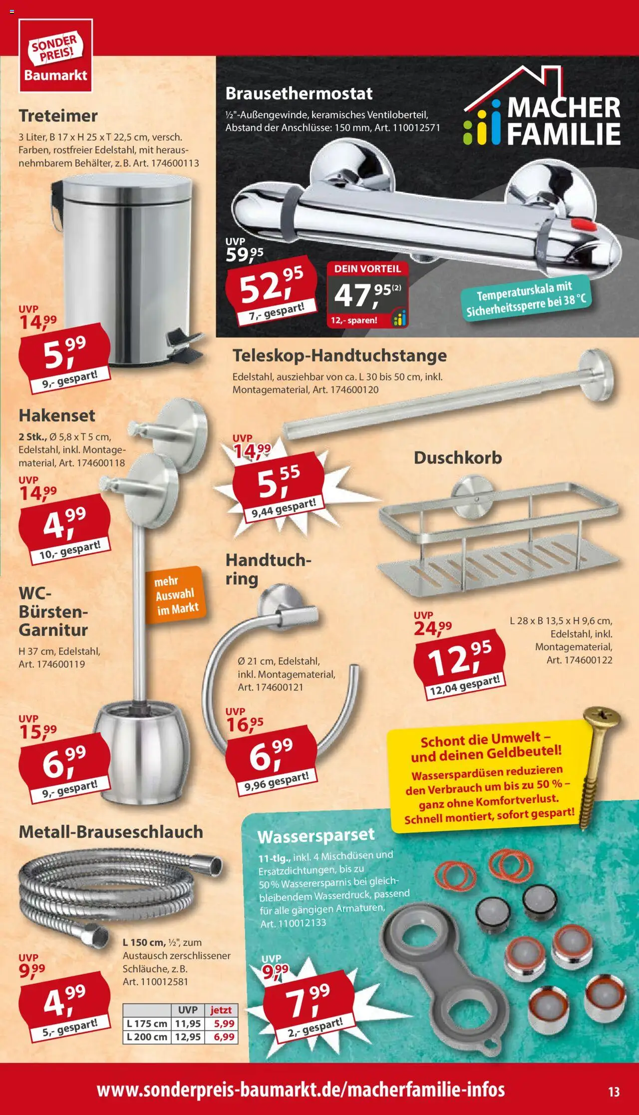 Sonderpreis Baumarkt Prospekt 	 – gültig ab 13.09.2025 | Seite: 13