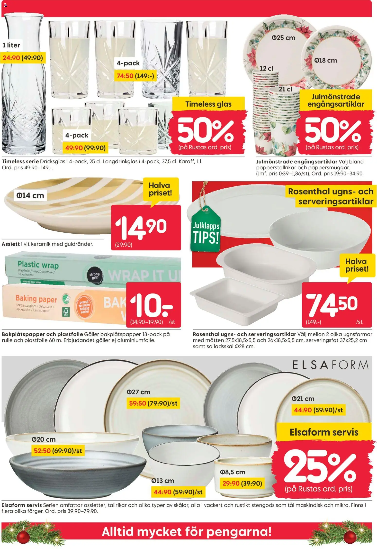 Rusta reklamblad aktuell från 15.12.2025 | Sida: 2 | Produkter: Galler, Bakplåtspapper, Plastfolie