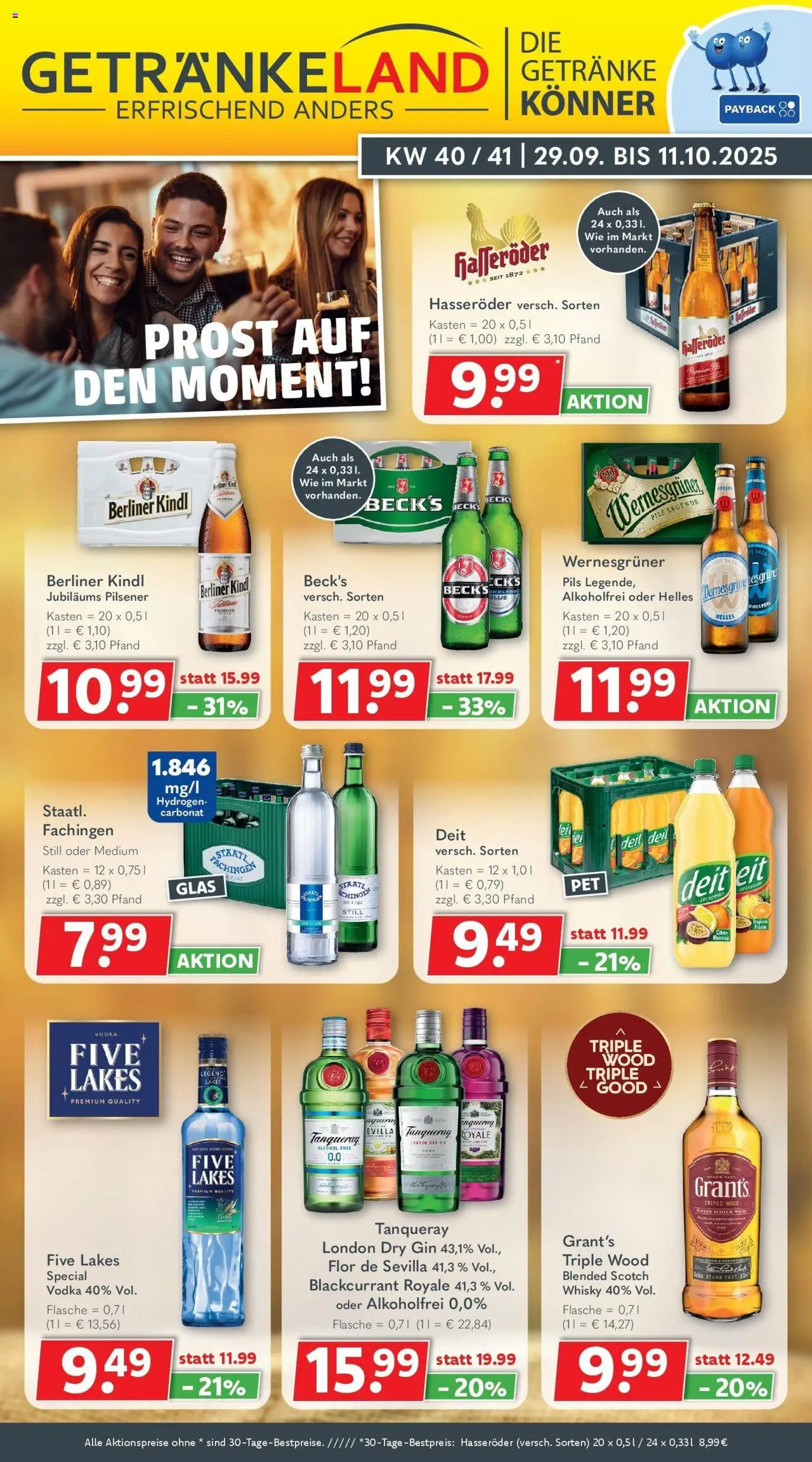 Getränkeland - Getränkeland: Getränkeangebote – gültig ab 28.09.2025 | Seite: 1 | Produkte: Berliner, Pils, Vodka, Hasseröder
