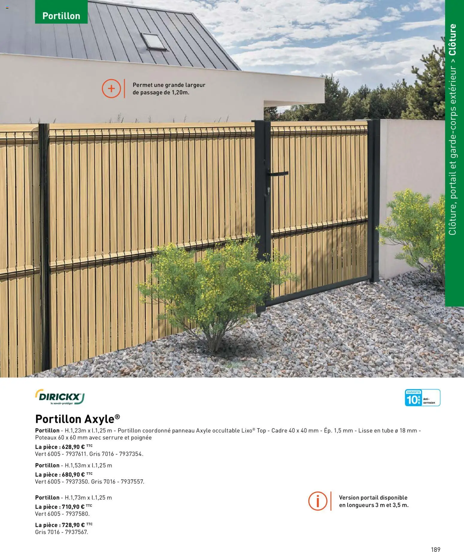 {H1} | Page: 189 | Produits: Portail, Clôture, Cadre