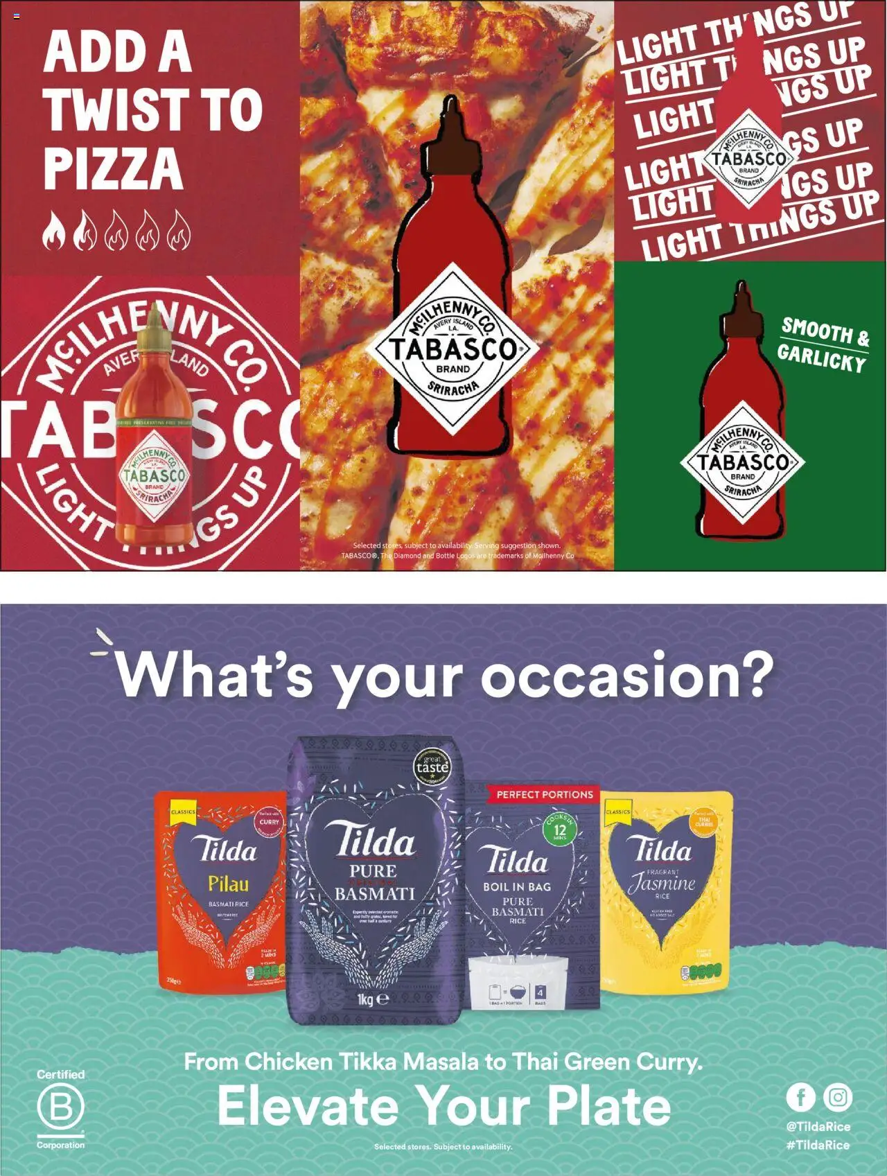 {H1} | Page: 38 | Products: Chicken, Pizza, Rice, Bag
