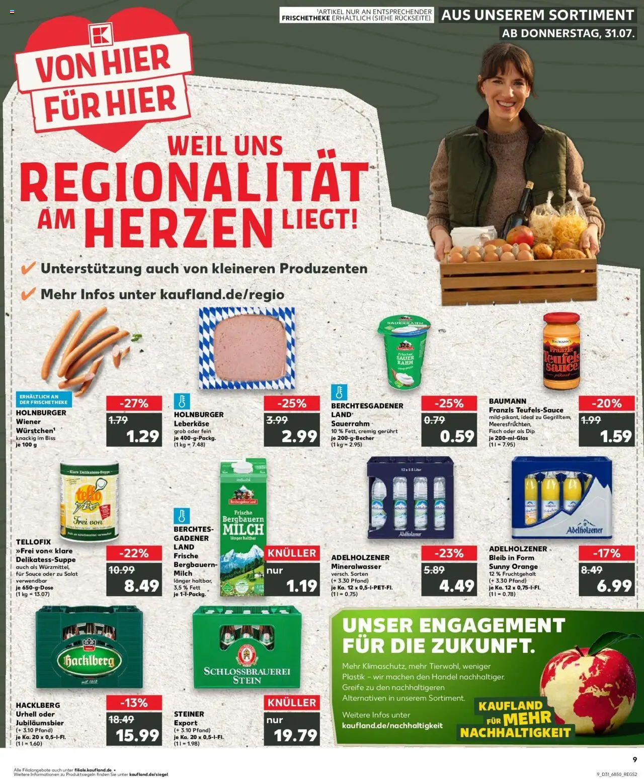Kaufland prospekt Burghausen	 - gültig ab dem 03.08.2025 | Seite: 20 | Produkte: Adelholzener, Mineralwasser, Sauerrahm, Salat