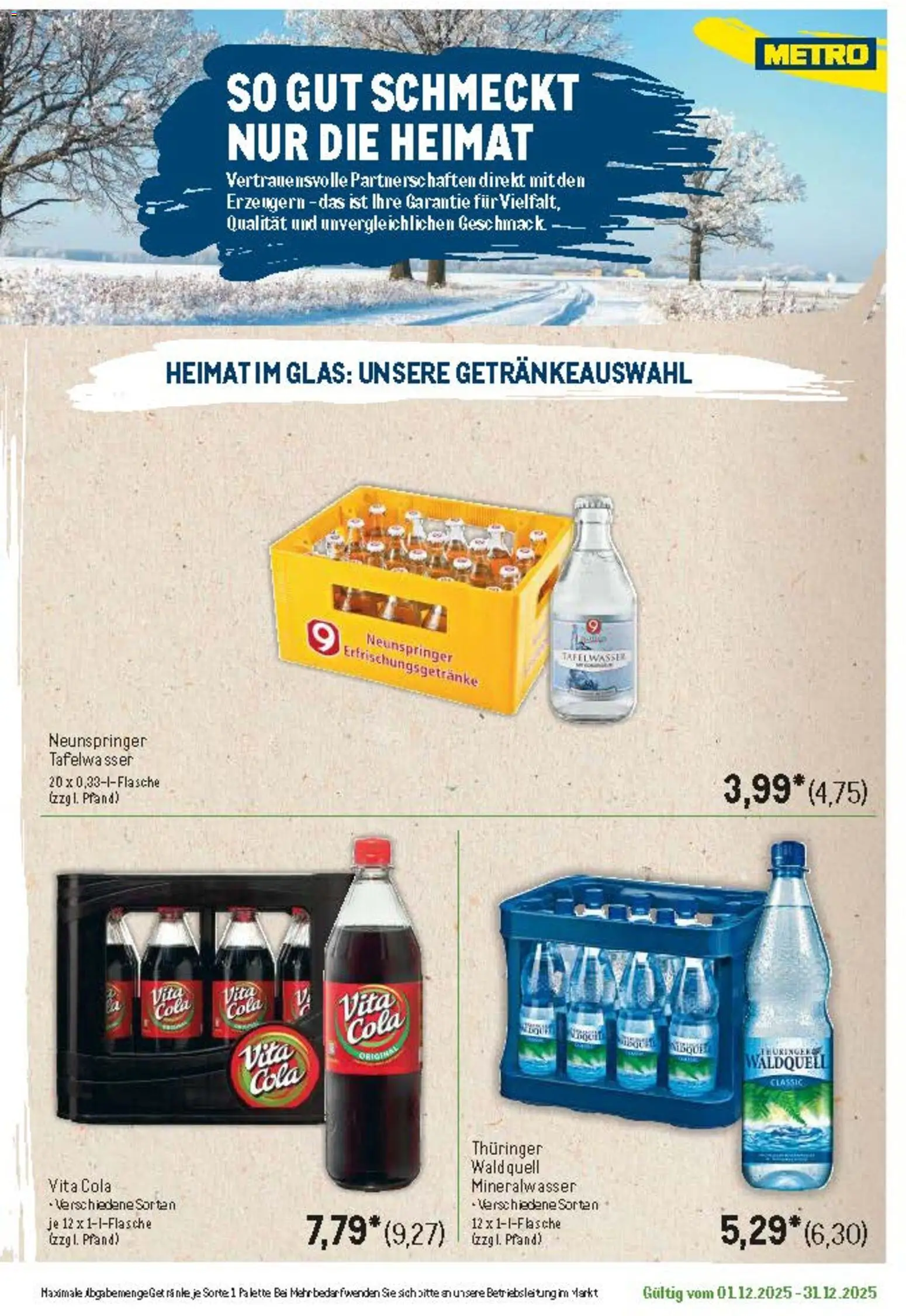 Metro Regionaler Flyer – gültig ab 01.12.2025 | Seite: 18 | Produkte: Cola, Mineralwasser, Wasser, Vita cola