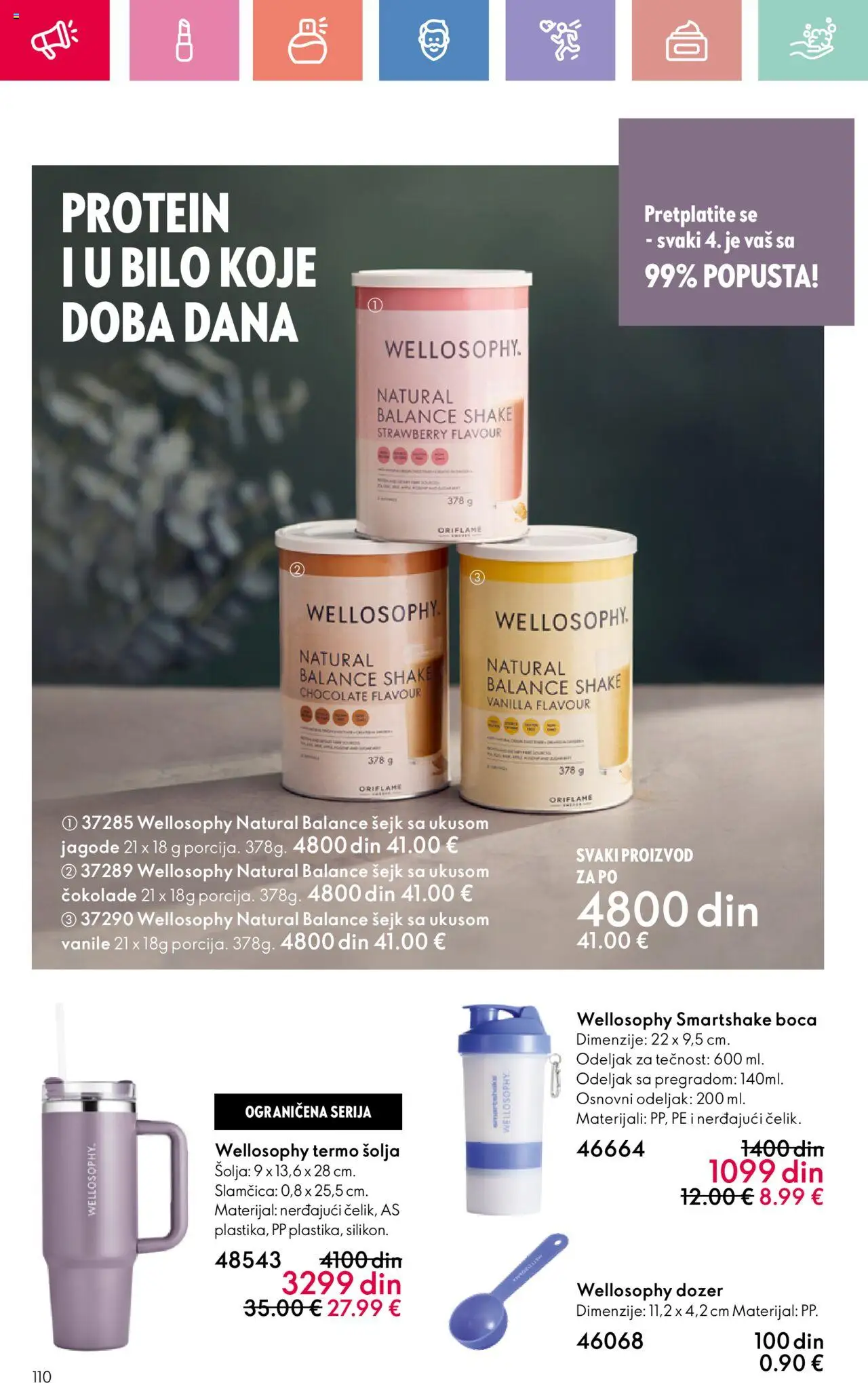 Oriflame katalog - važi od 24.08.2025 | Strana: 110 | Proizvode: Jagode, Protein, Šolja