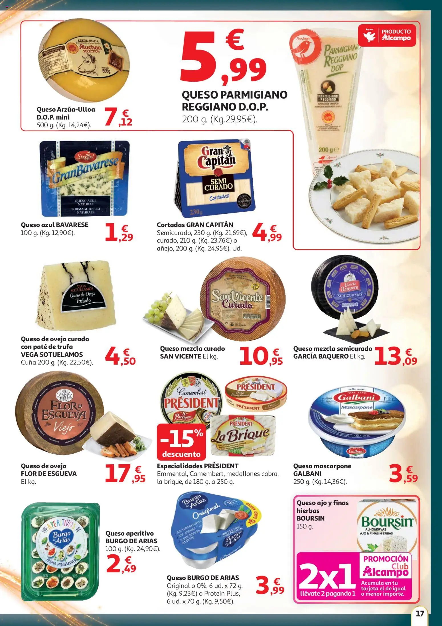 Alcampo - HG Nacional  │ válido desde el 11.12.2025 | Página: 17 | Productos: Medallones, Queso de oveja, Queso, Paté