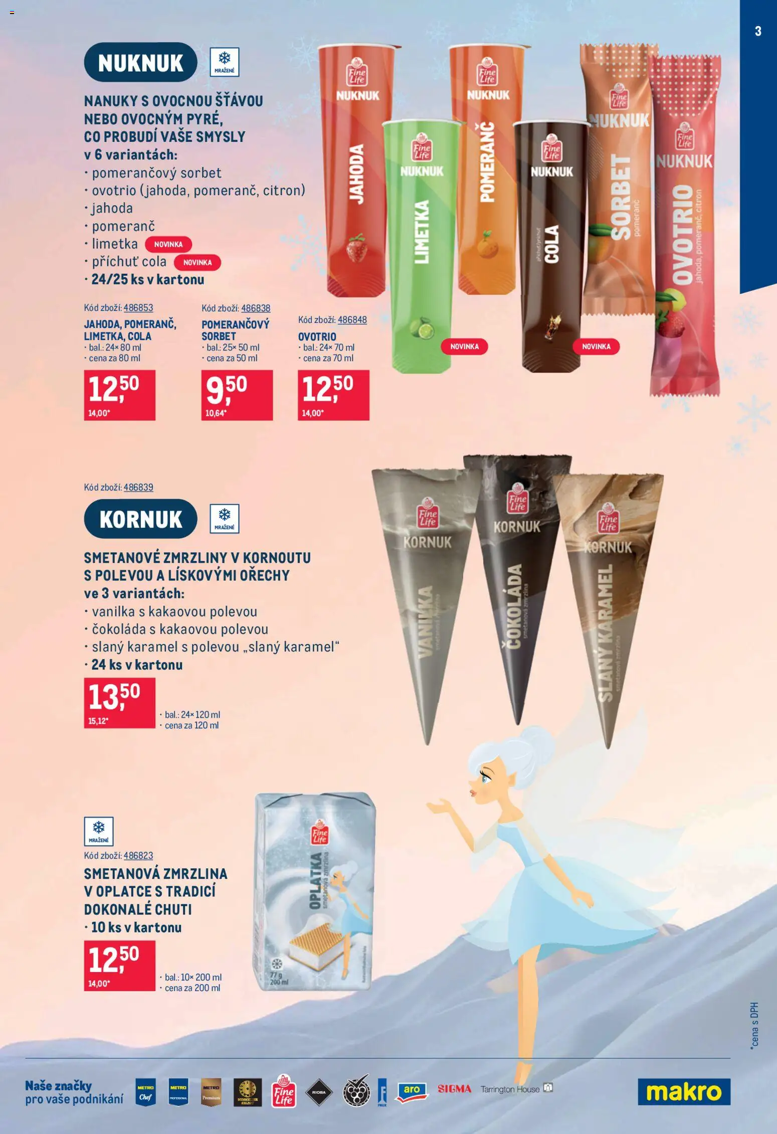 Makro leták - Zmrzliny od 22.04.2026 | Strana: 3 | Produkty: Nanuky, Čokoláda, Citron, Sorbet