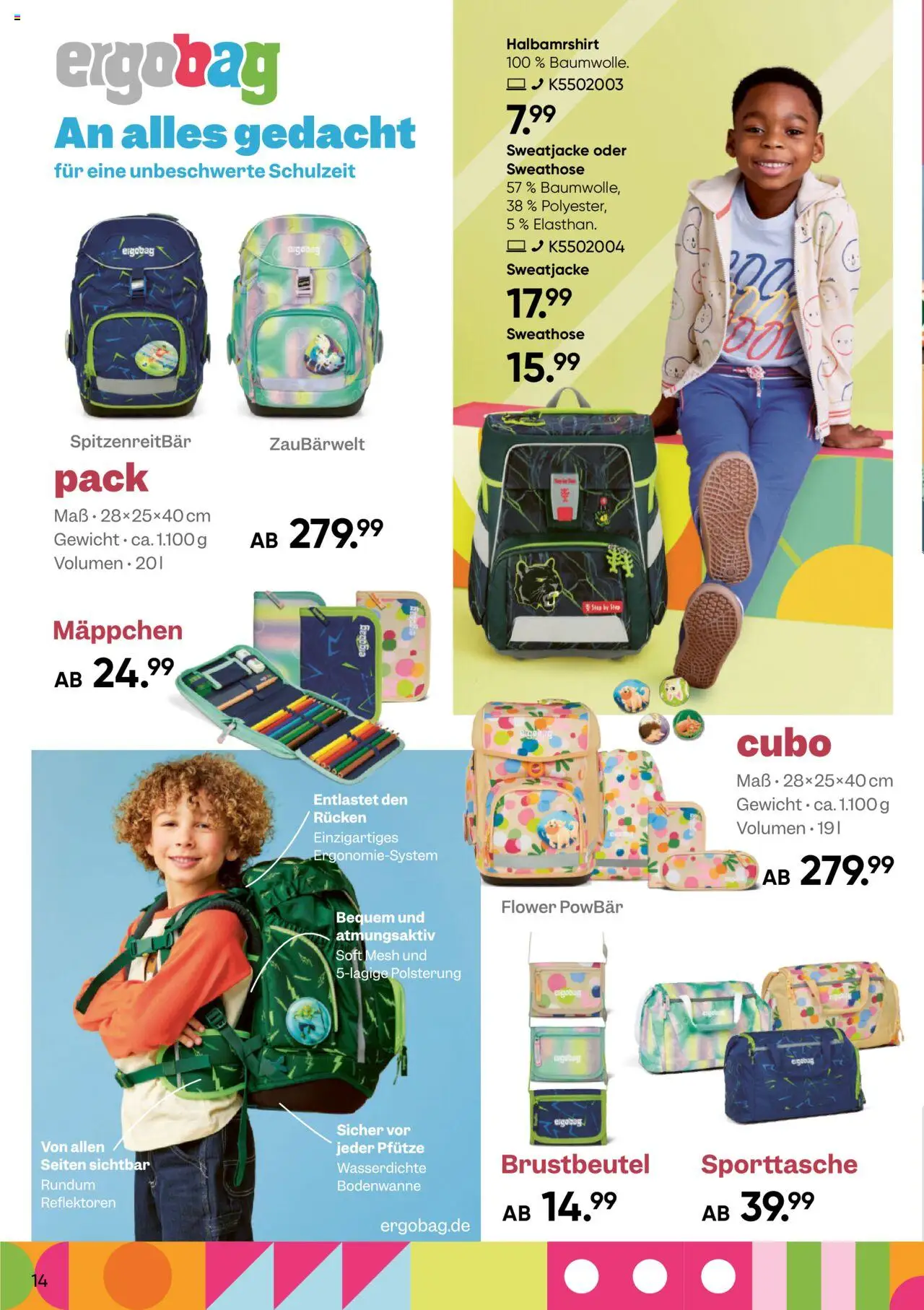 Galeria Karstadt Kaufhof  Kinder, Schule & mehr - gültig ab dem 17.03.2025 | Seite: 14 | Produkte: Sweathose, Gewicht, Sweatjacke
