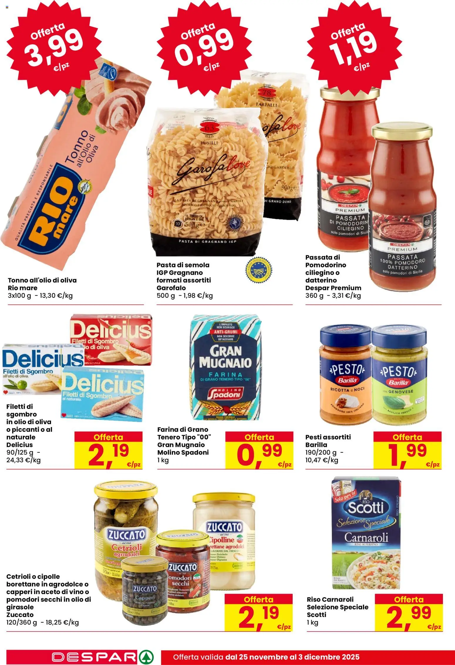Volantino Despar del 25.11.2025 | Pagina: 18 | Prodotti: Tè, Cipolle, Olio, Tonno