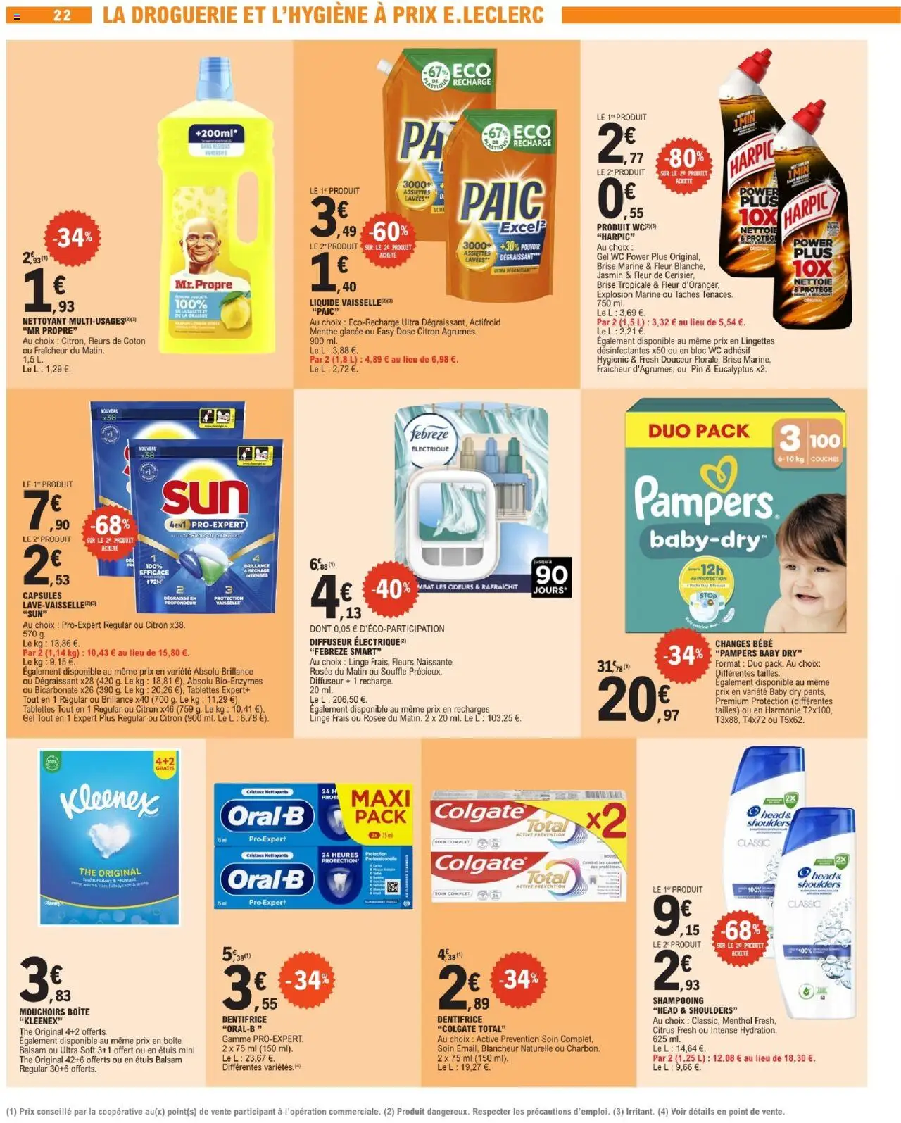  | Page: 22 | Produits: Couches, Pampers, Dentifrice, bloc WC