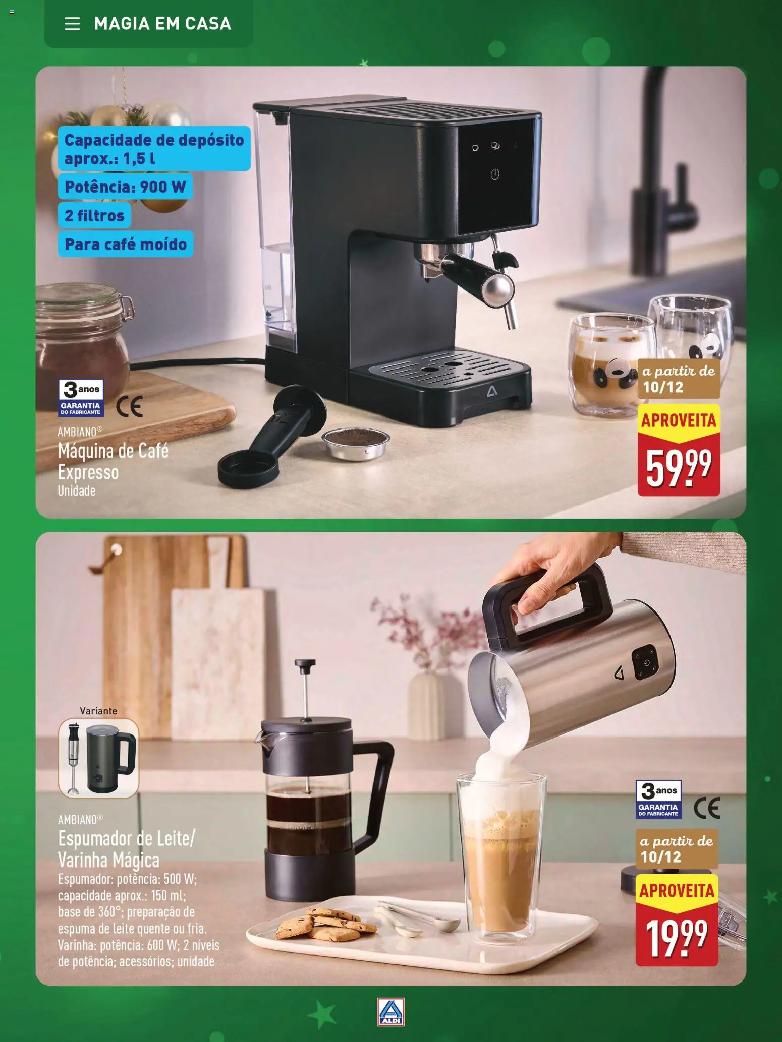 Aldi folheto │ válido de 22.11.2025 | Página: 55 | Produtos: Máquina de café, Base, Leite, Café