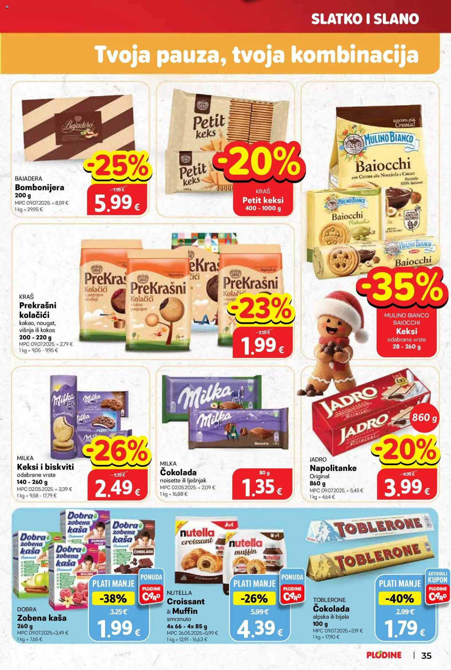 Plodine katalog | vrijedi od 26.11.2025 | Stranica: 35 | Proizvodi: Nutella, Keksi, Keks, Milka