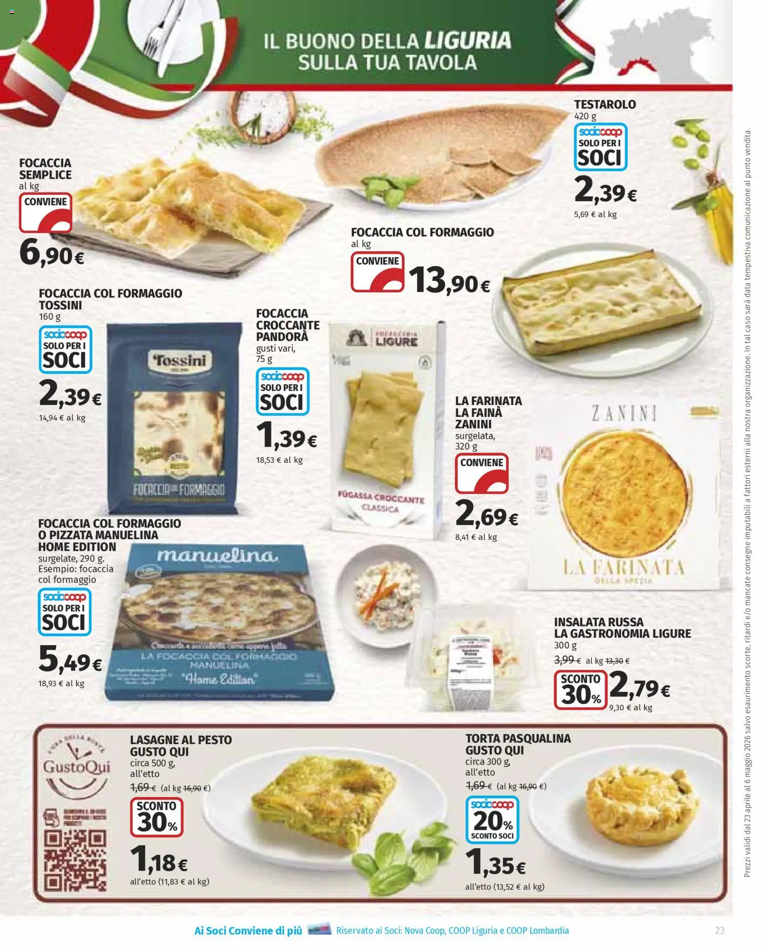 Volantino Ipercoop del 23.04.2026 | Pagina: 23 | Prodotti: Focaccia, Data, Torta, Insalata russa