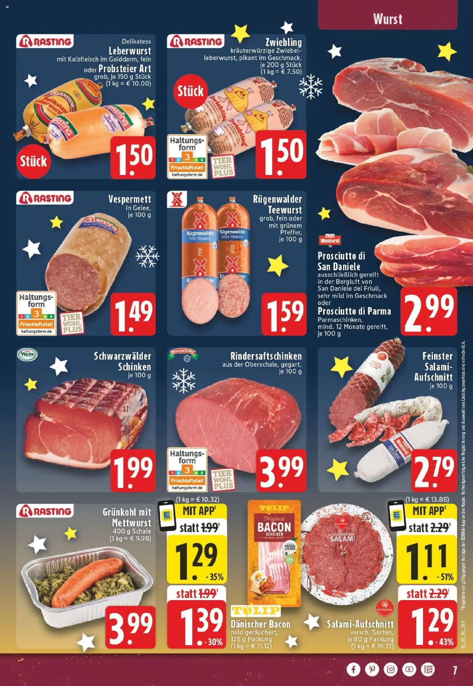 Edeka prospekt Castrop-Rauxel	 – gültig ab 15.12.2025 | Seite: 7 | Produkte: Salami, Schinken, Wein, Morawitzky