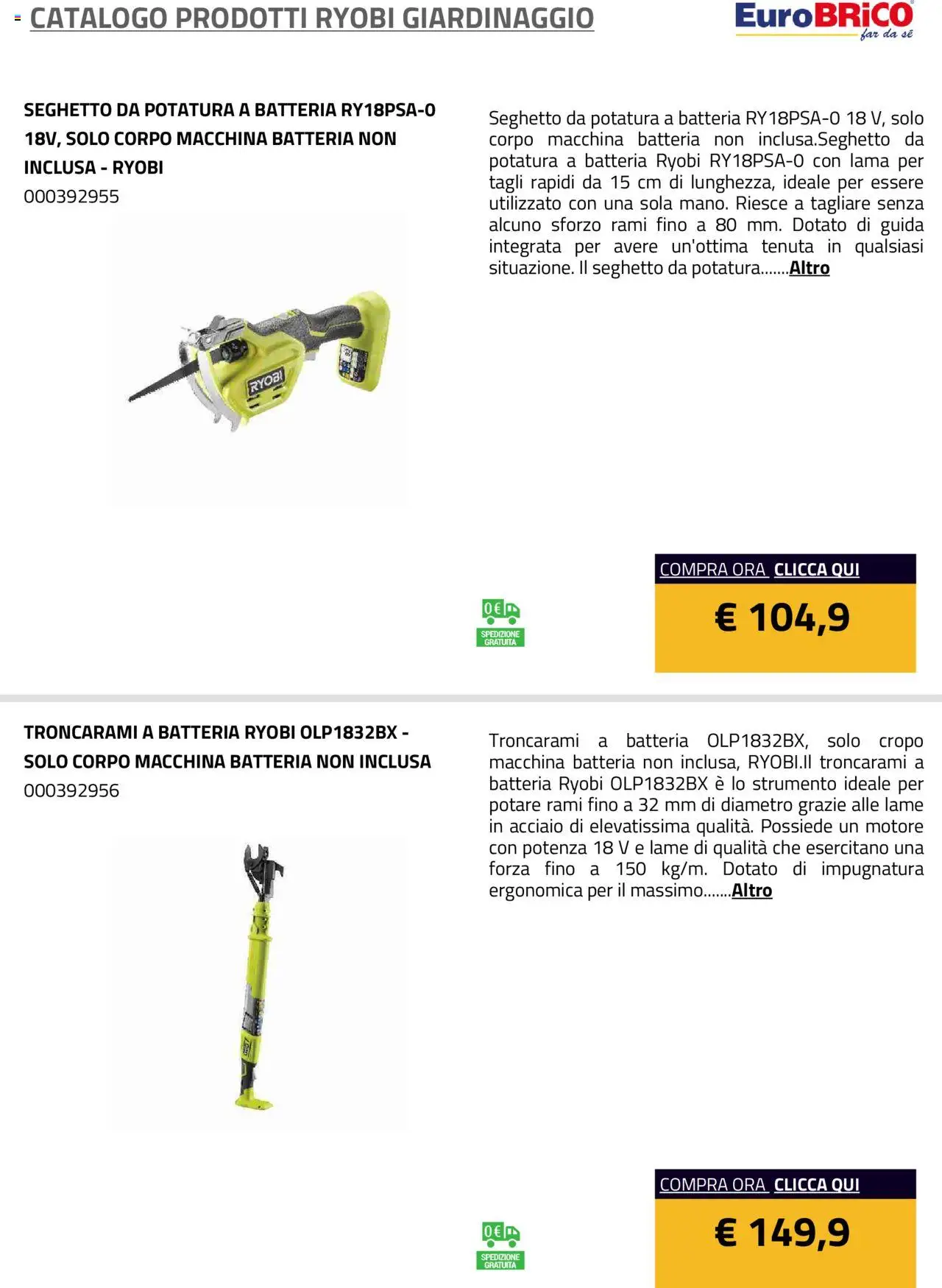 Volantino Eurobrico del 23.07.2025 | Pagina: 5 | Prodotti: Batteria