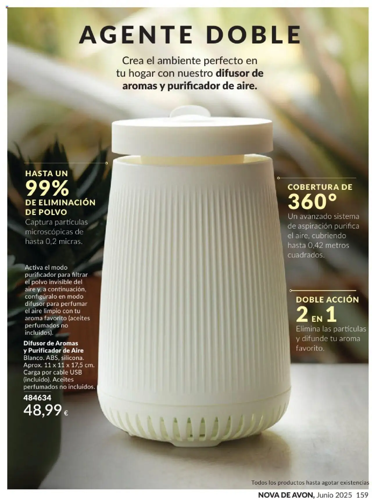 Catálogo AVON campaña 6 │ válido desde el 01.06.2025 | Página: 159 | Productos: Polvo, Cable, USB, Purificador de aire