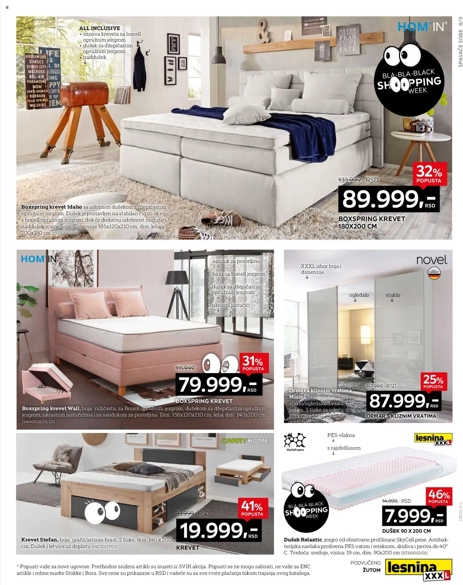 Lesnina XXXL katalog - važi od 21.11.2025 | Strana: 9 | Proizvode: Krevet, Dušek, Ormar, Ogledalo