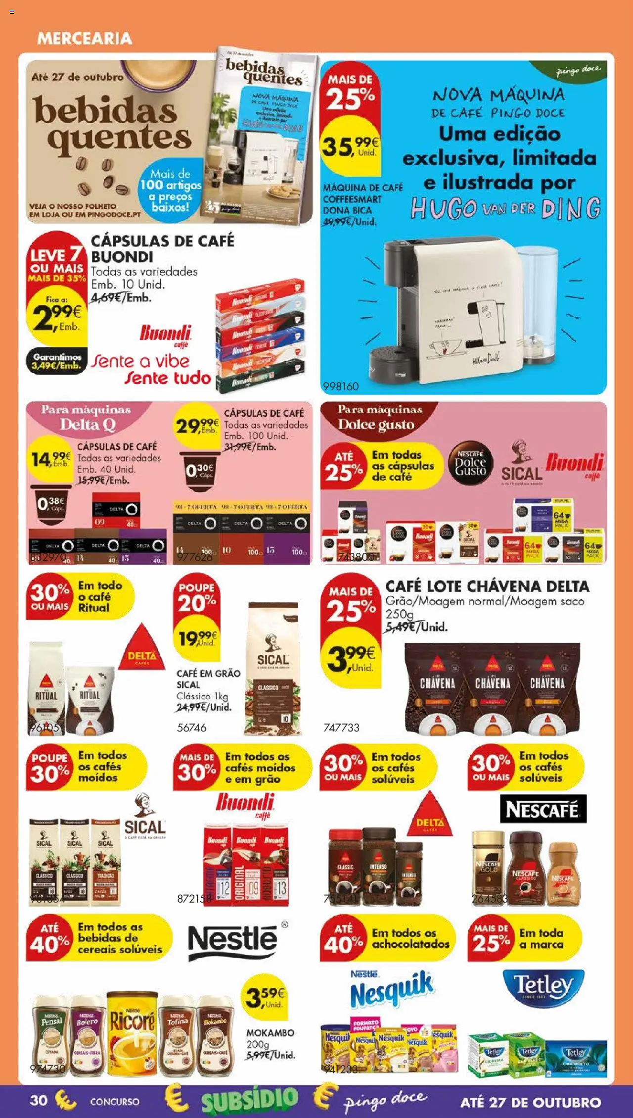 Pingo Doce folheto │ válido de 21.10.2025 | Página: 40 | Produtos: Cafe buondi, Delta q, Chocolate, Dolce gusto