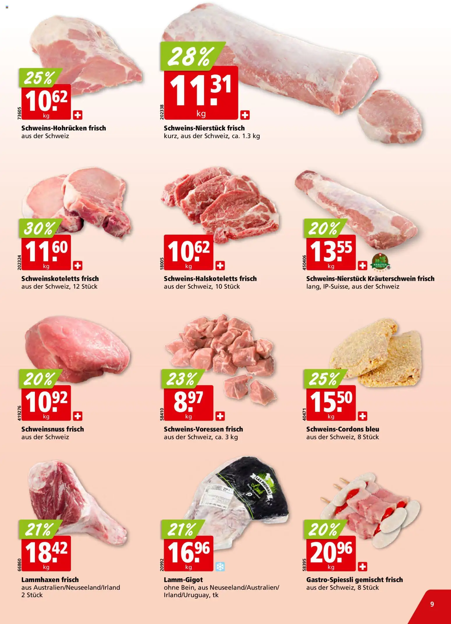 Aligro aktionen Schlieren, Gossau SG, Frauenfeld, Rapperswil-Jona, Sargans, Bern – gültig ab 04.05.2026 | Seite: 9