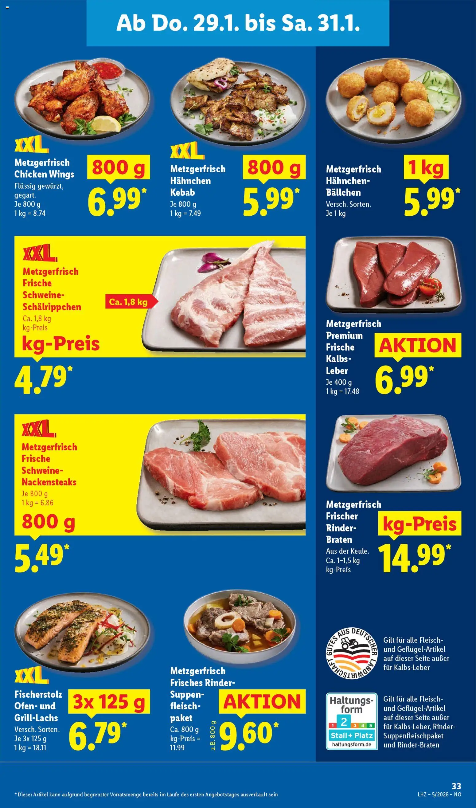 Lidl Prospekt Holzminden – gültig ab 26.01.2026 | Seite: 57 | Produkte: Nackensteaks, Ofen, Hahnchen, Kalbsleber