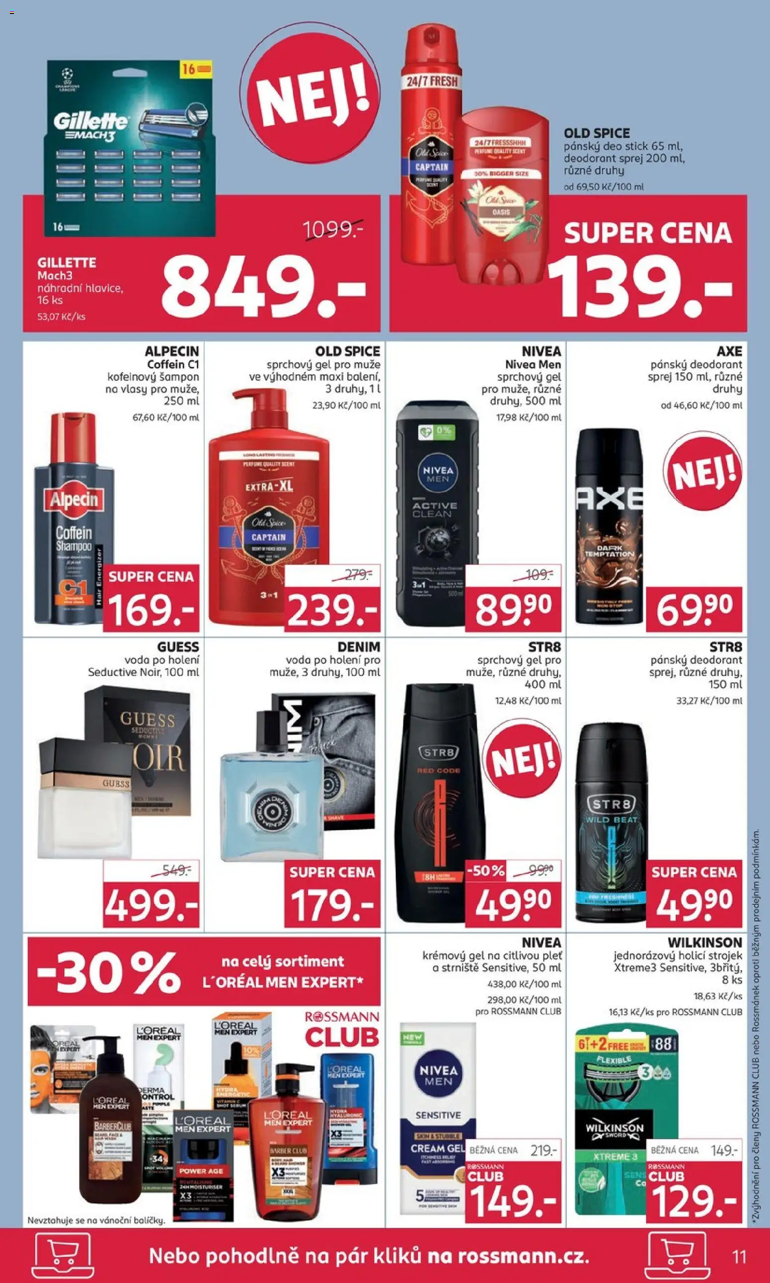 Rossmann Black Friday od 19.11.2025 | Strana: 11 | Produkty: Deodorant, Nivea, Holicí strojek, Šampon