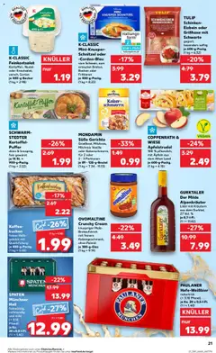 K-CLASSIC Mini-Knusper-Schnitzel oder -Cordon-Bleu, vom Schwein, zum erneuten Braten, Backen oder Frittieren je 400-g-Packg. ab 09.10.2025 gültig | Seite: 21
