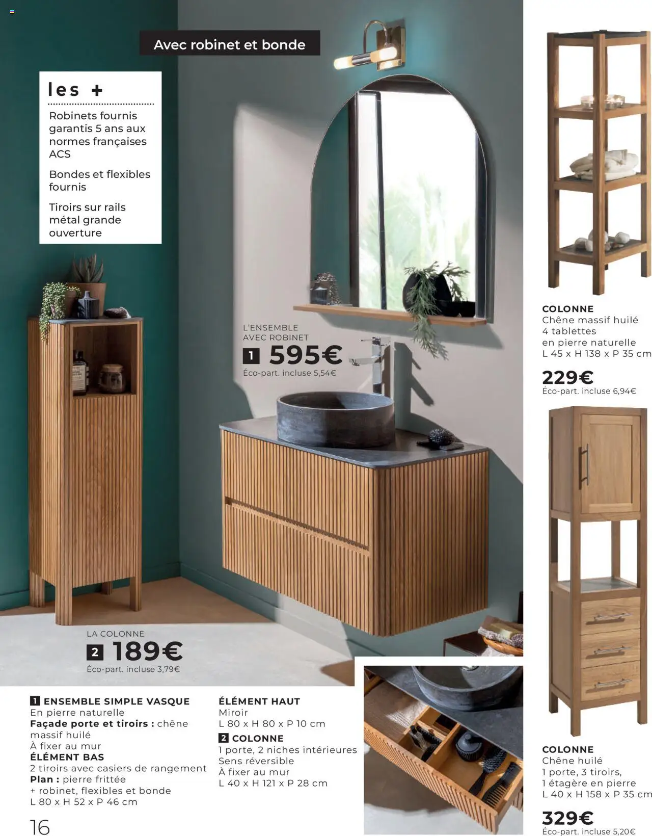  | Page: 16 | Produits: Robinet, Porte, Tiroirs, Miroir