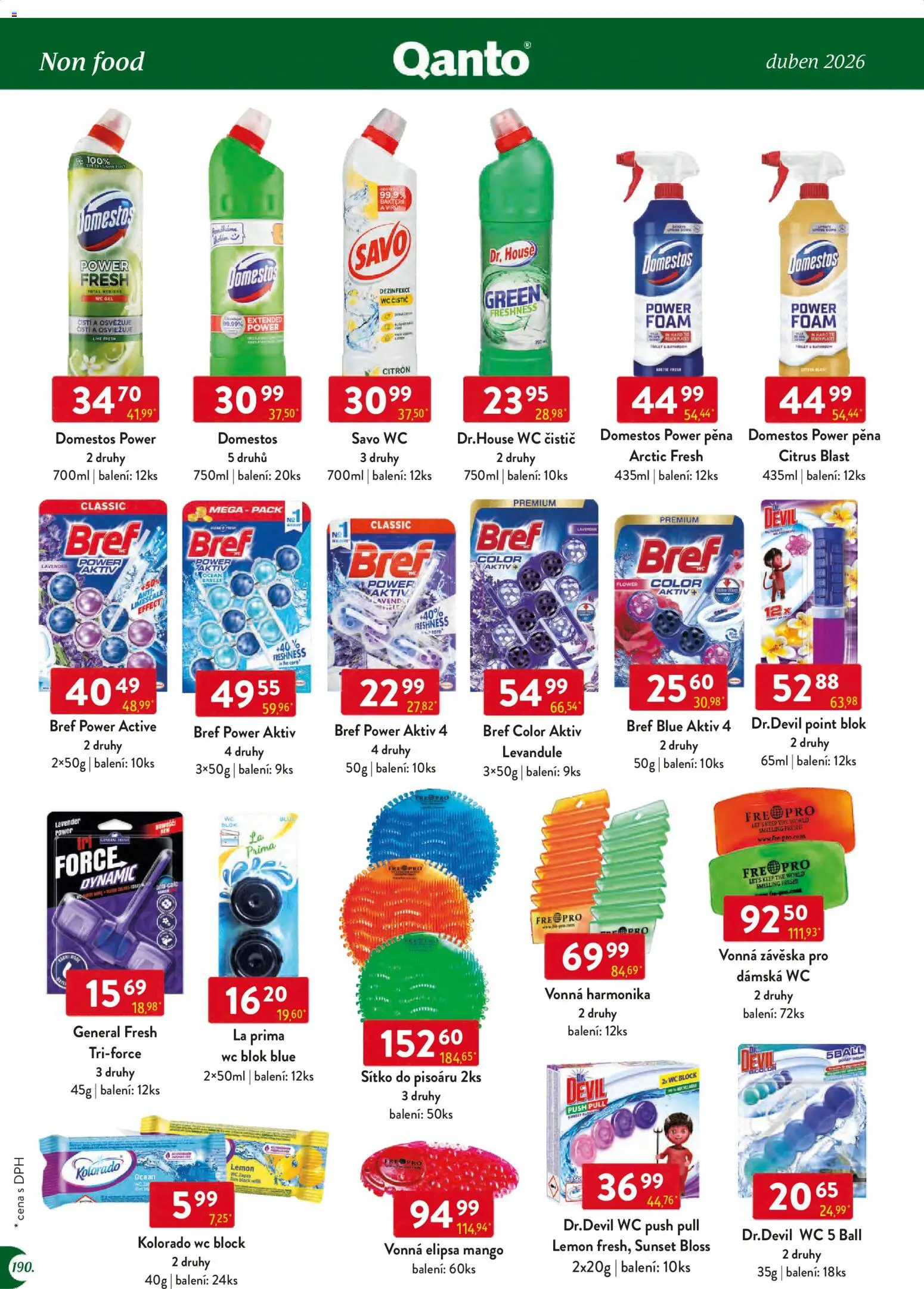 Astur & Qanto leták - Velkoobchod 04/2026 od 01.04.2026 | Strana: 190 | Produkty: Wc blok, Sítko, Savo, Wc