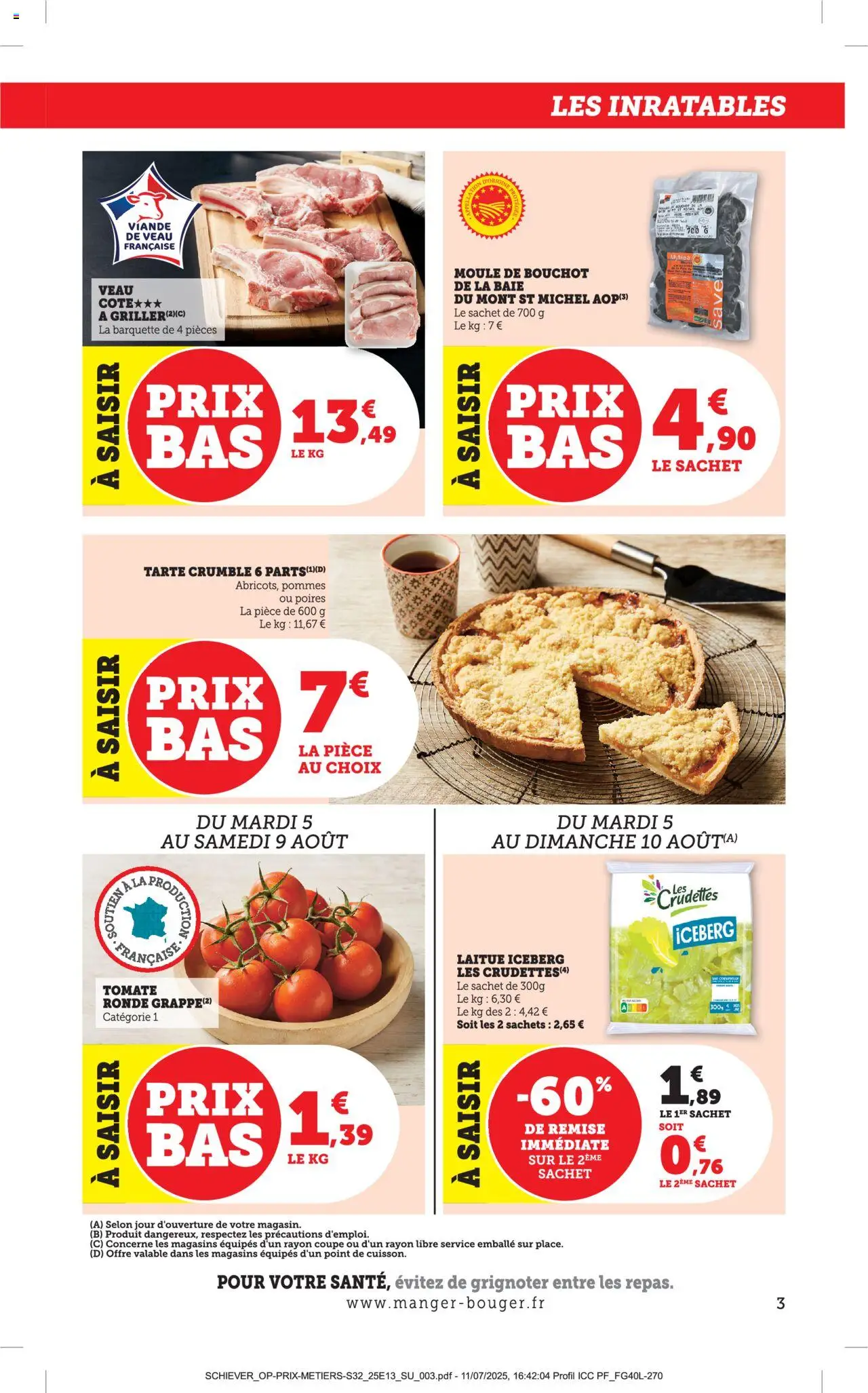  | Page: 3 | Produits: Laitue, Viande, Pommes