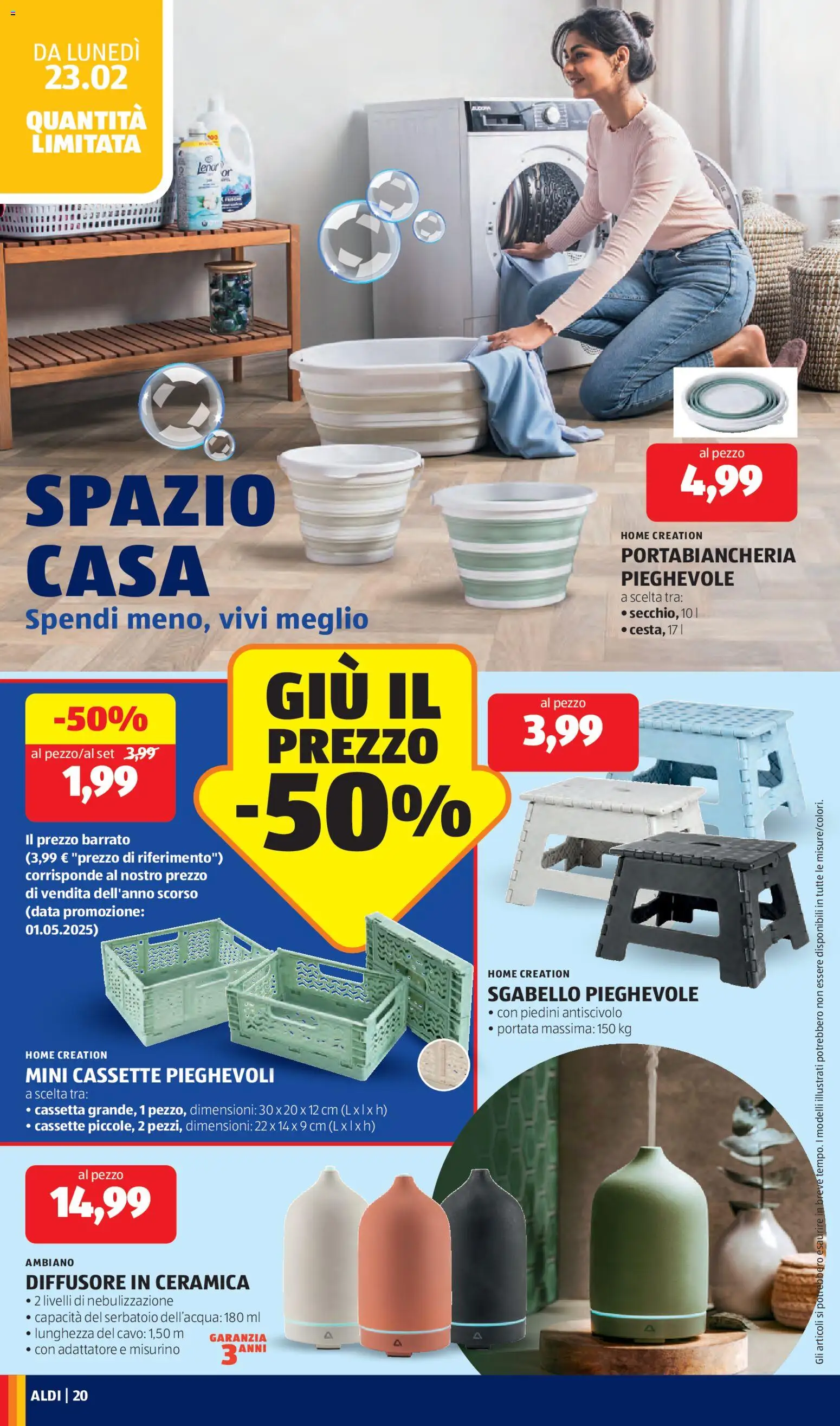 Volantino Aldi del 23.02.2026 | Pagina: 20 | Prodotti: Data, Sgabello, Cavo, Adattatore