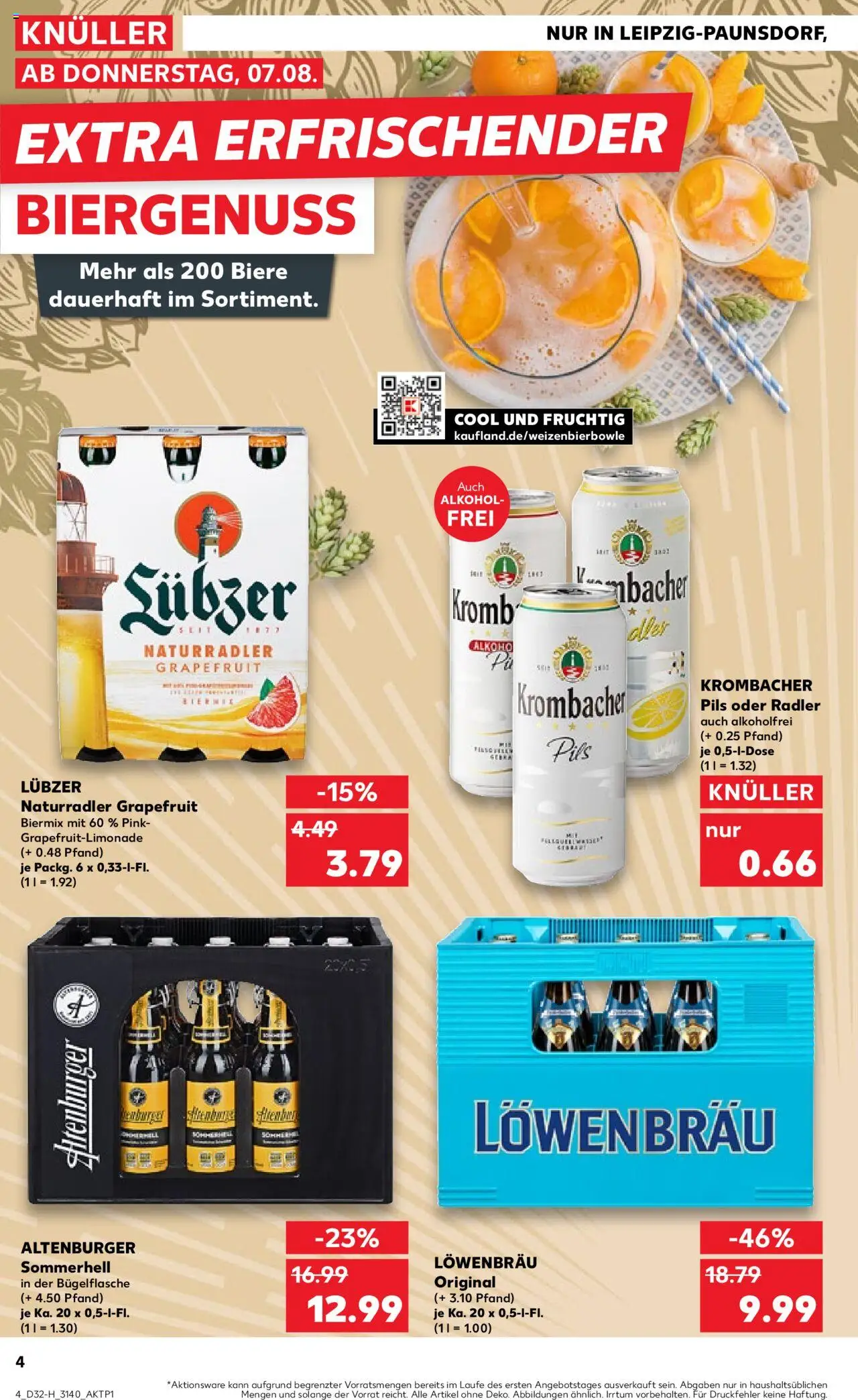 Kaufland prospekt Leipzig	 - gültig ab dem 07.08.2025 | Seite: 4 | Produkte: Pils, Grapefruit, Radler, Krombacher