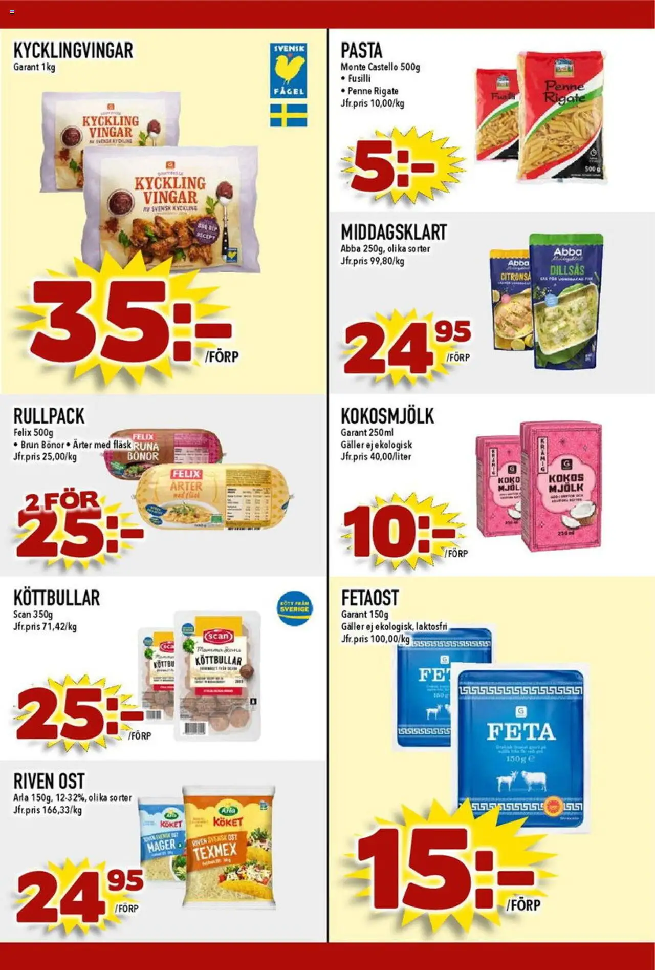 Nya Pulsen reklamblad aktuell från 08.09.2025 | Sida: 16 | Produkter: Köttbullar, Fetaost, Ost, Fläsk