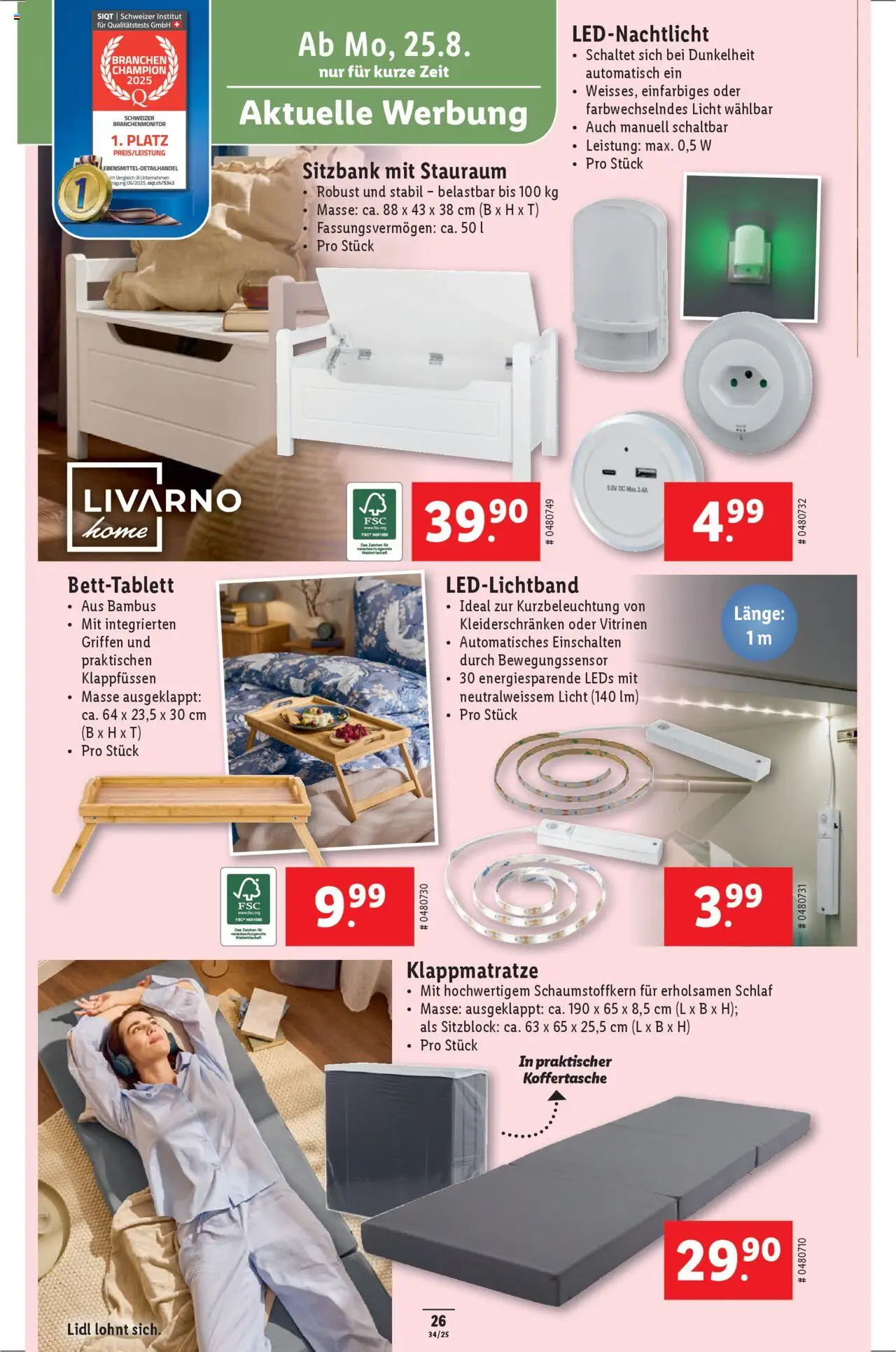 Lidl Aktionen ab 21.08.2025 | Seite: 28 | Produkte: Sitzbank