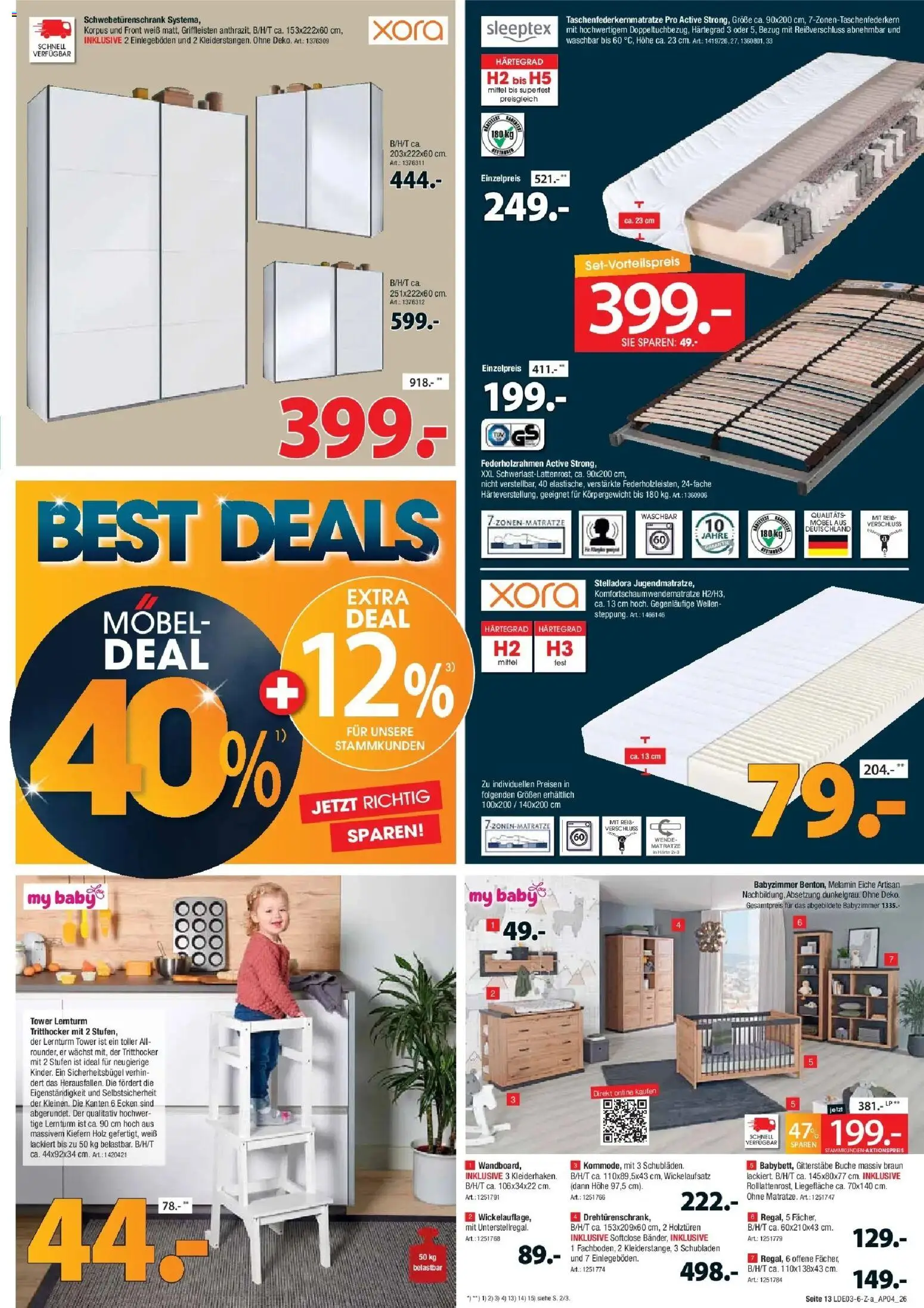 Zurbrüggen Best Deals Jetzt richtig sparen – gültig ab 28.03.2026 | Seite: 13 | Produkte: Matratze, Schwebetürenschrank