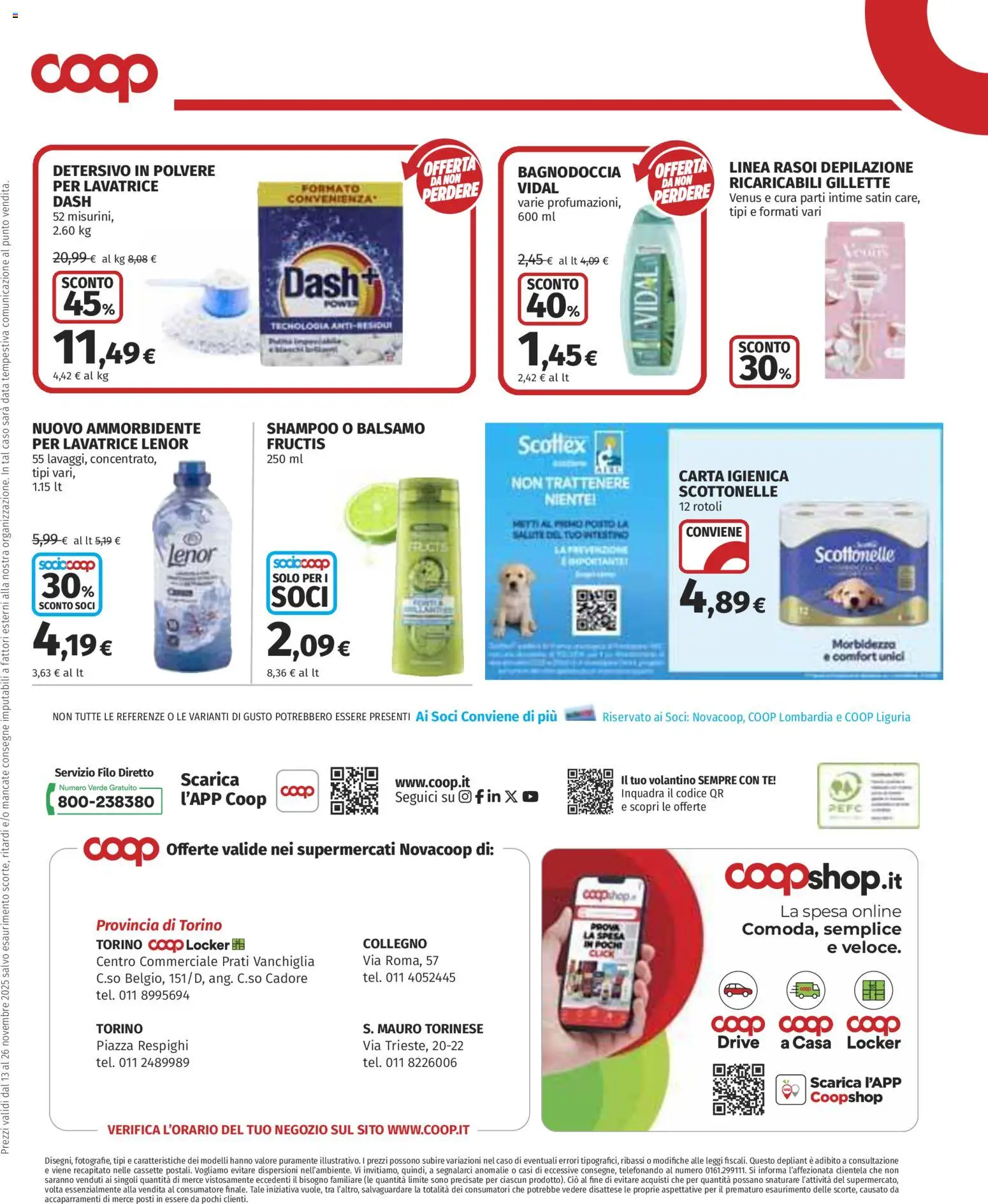 Volantino COOP del 13.11.2025 | Pagina: 8 | Prodotti: Shampoo, Balsamo, Carta igienica, Data