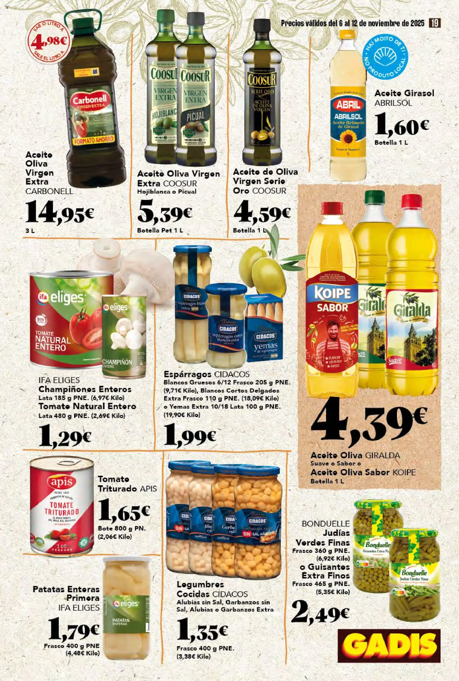 Gadis - folleto │ válido desde el 06.11.2025 | Página: 19 | Productos: Aceite, Νερό καρύδας, Aceite de oliva, Plancha