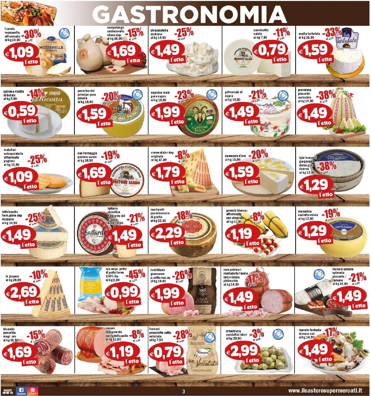 Volantino Il Castoro del 29.10.2025 | Pagina: 3 | Prodotti: Formaggio, Provola, Forno, Stracciatella
