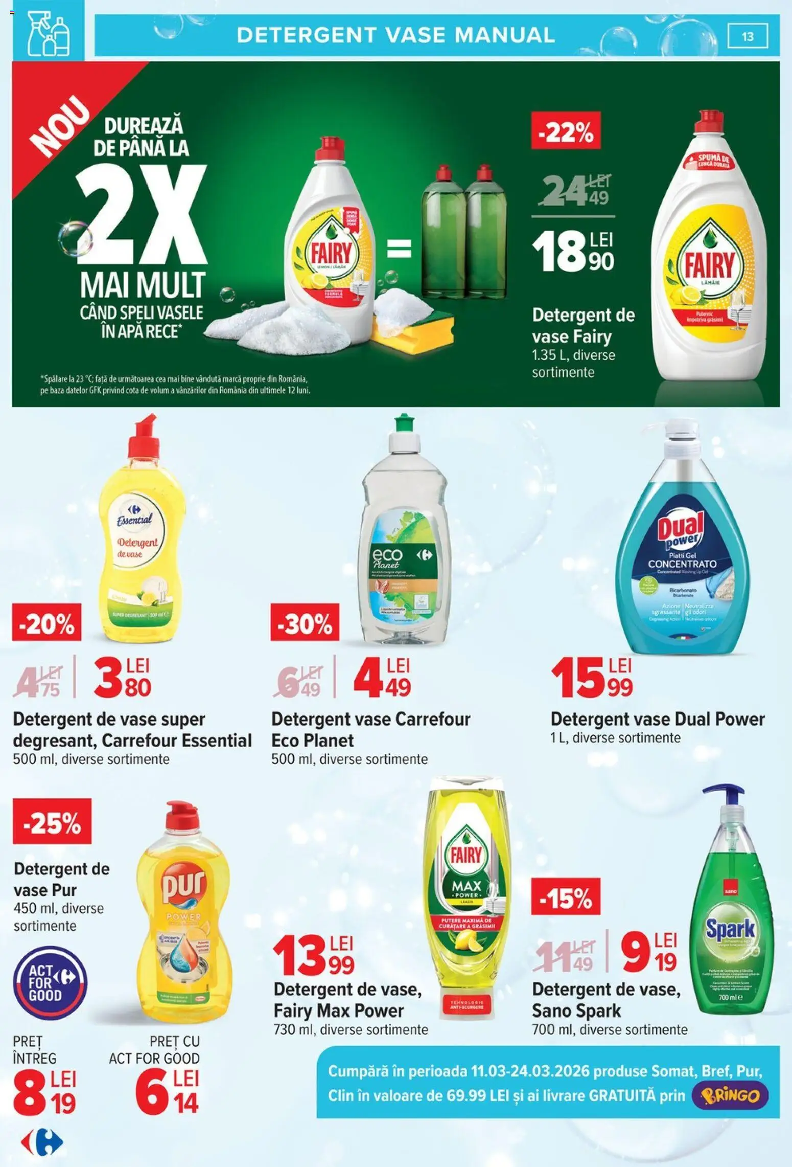 Noul catalog Carrefour – valabil de la 09.03.2026 | Pagină: 13 | Produse: Detergent de vase, Detergent