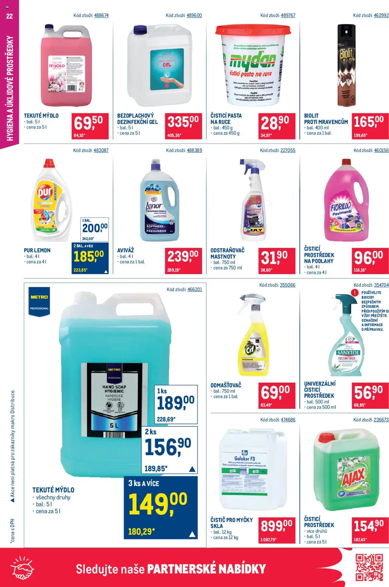Makro leták - Gastronomie od 04.06.2025 | Strana: 22 | Produkty: Aviváž, Lenor, Aviváž Lenor, Odmašťovač