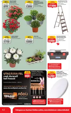 Auchan Akciós újság - amely érvényes a következő dátumtól: 24.10.2025 | Oldal: 42 | Termékek: Szőlő, Mennyezeti lámpa, Lámpa, Szerszámosláda