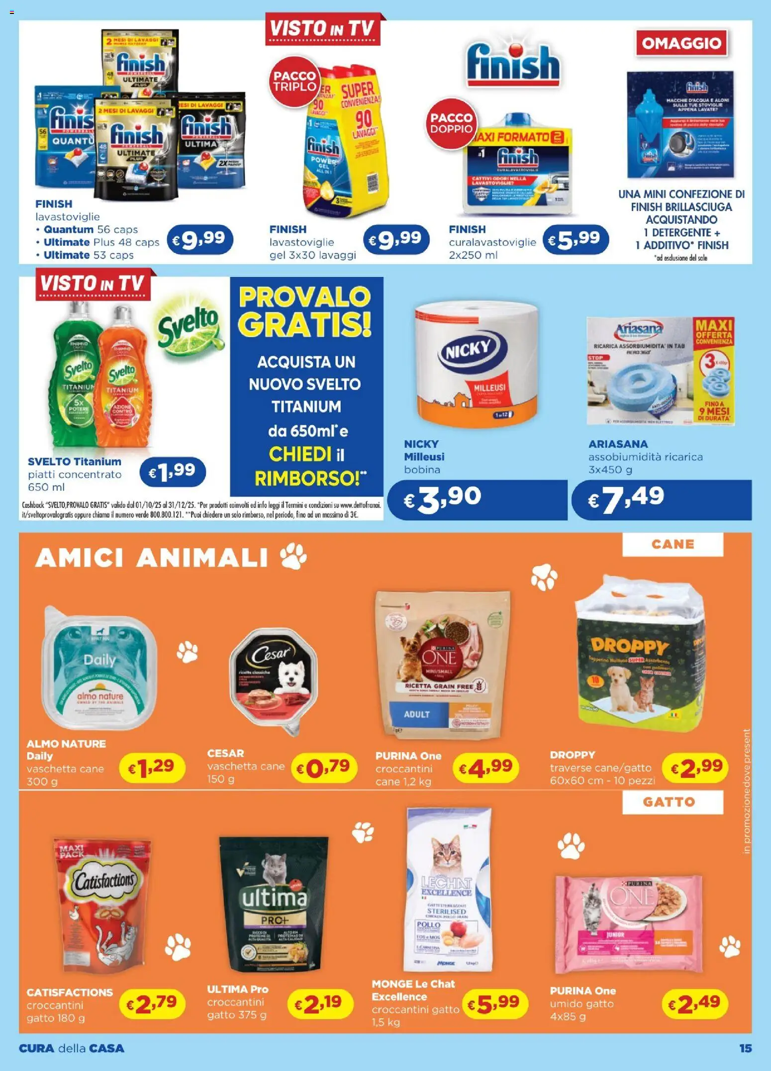 Volantino Acqua e Sapone del 27.11.2025 | Pagina: 15 | Prodotti: Detergente, Sale, Lavastoviglie, TV