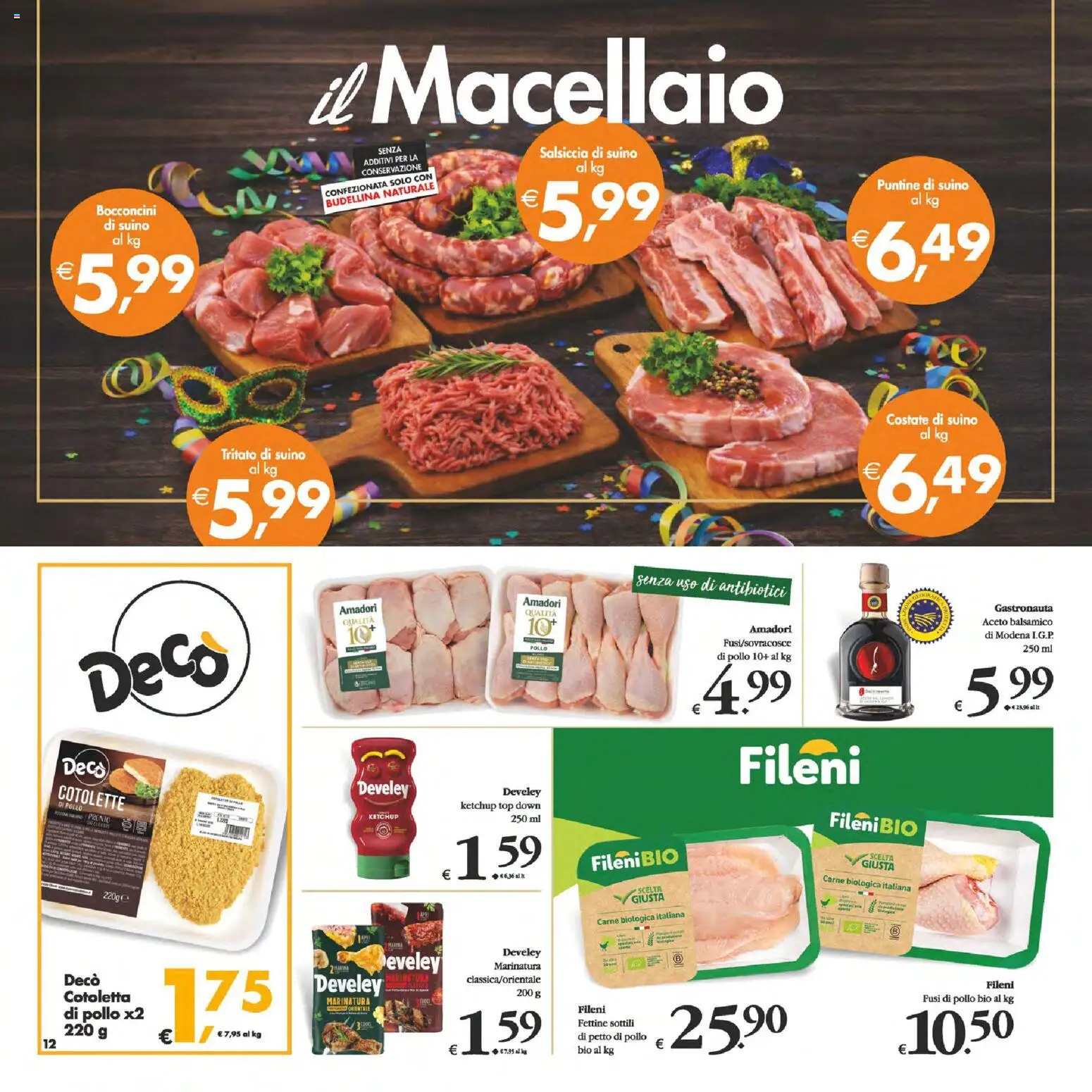 Volantino Decò del 13.02.2026 | Pagina: 12 | Prodotti: Ketchup, Suino, Top, Salsiccia