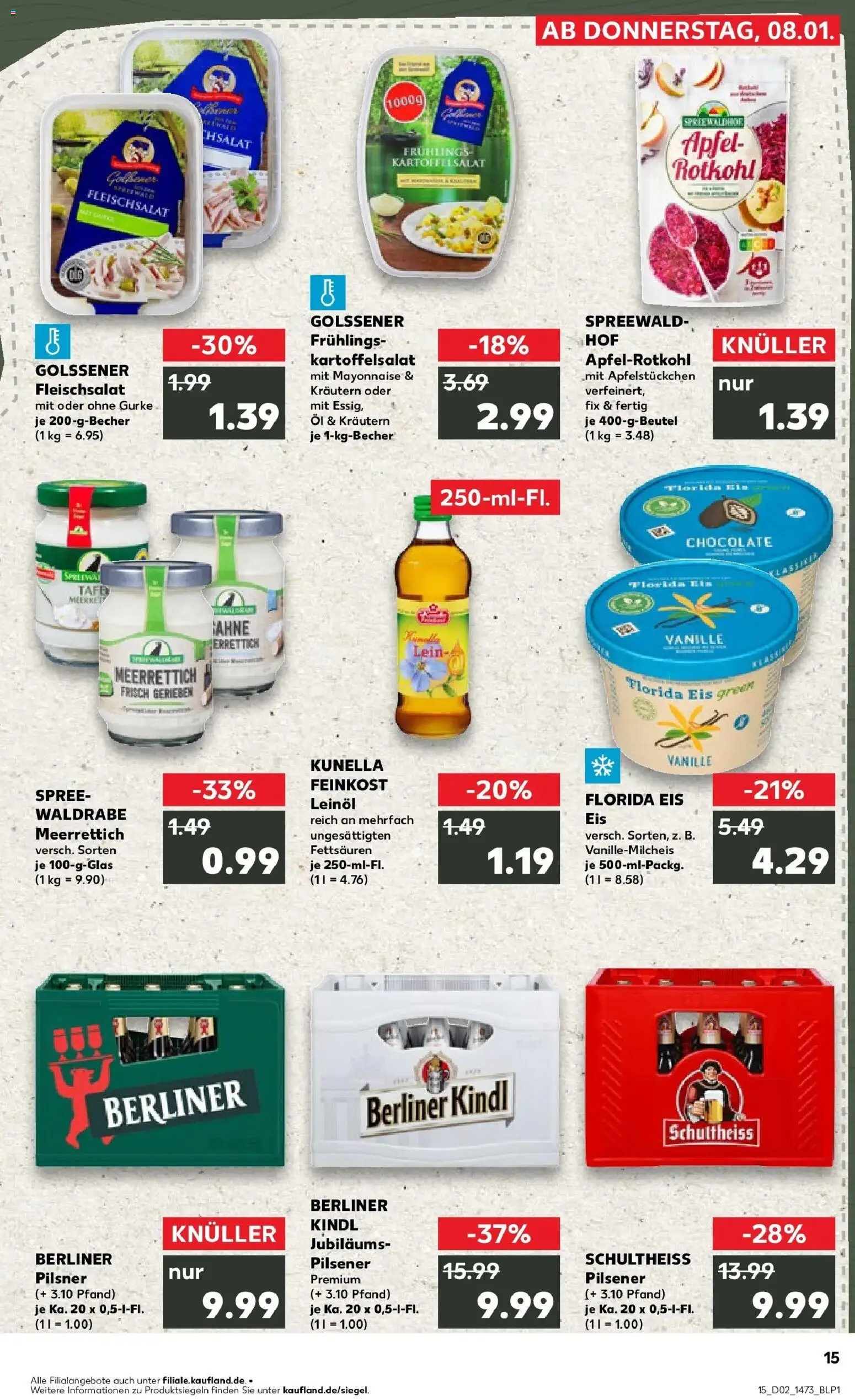 Kaufland prospekt Herzberg (Elster)	 – gültig ab 08.01.2026 | Seite: 15 | Produkte: Rotkohl, Öl, Äpfel, Mayonnaise
